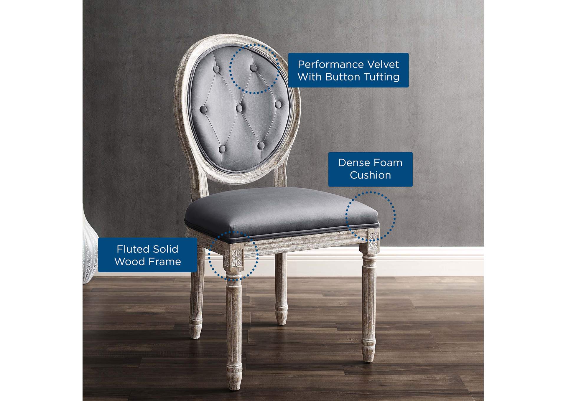 Arise Vintage French Performance Velvet Dining Side Chair,Modway