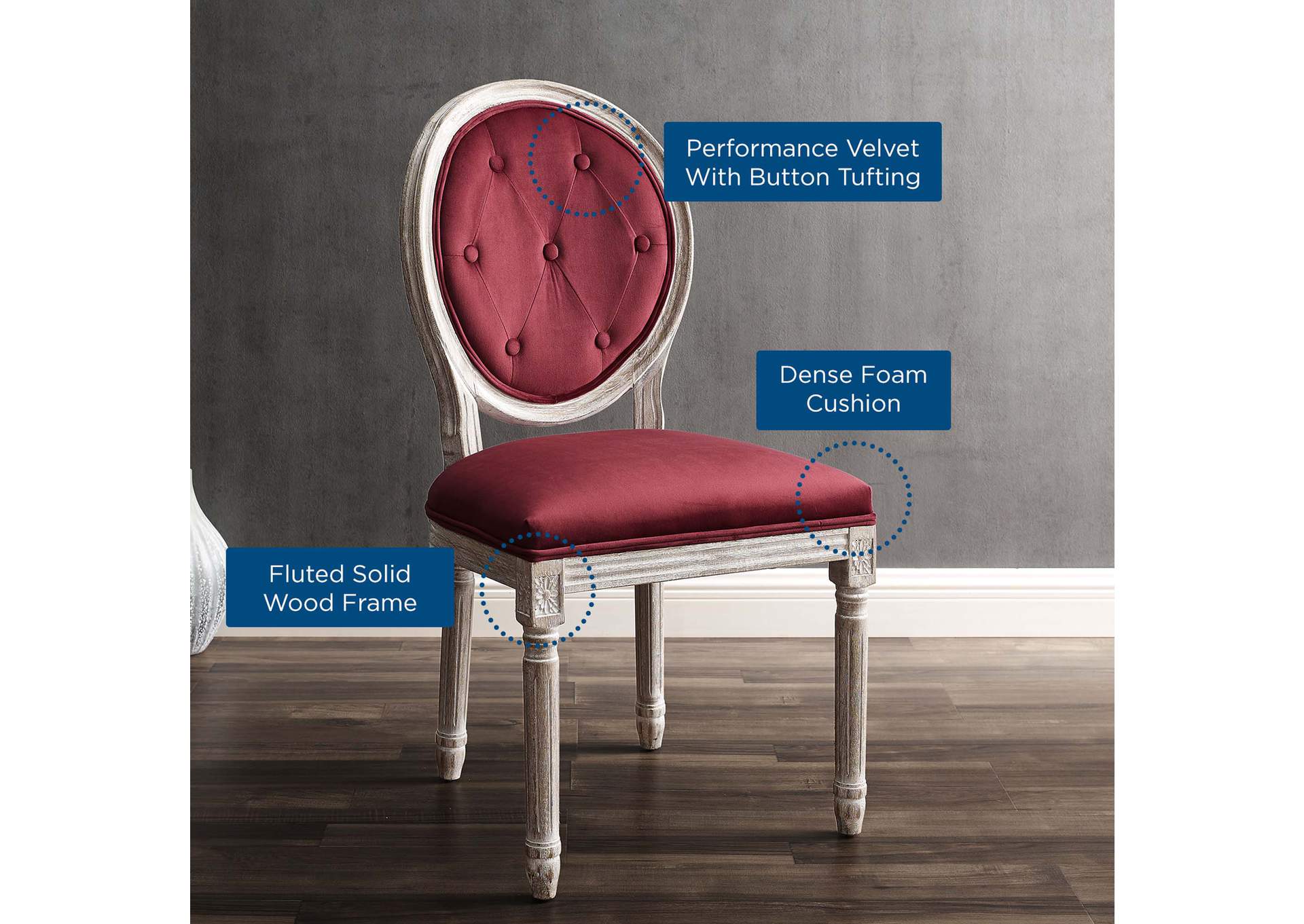 Arise Vintage French Performance Velvet Dining Side Chair,Modway