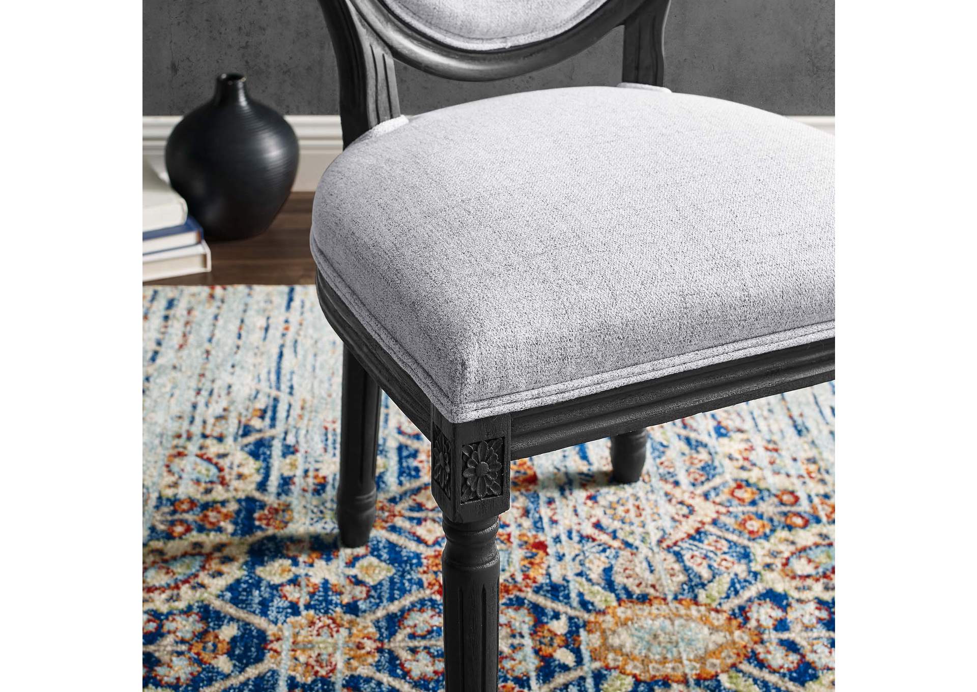 Emanate Vintage French Upholstered Fabric Dining Side Chair,Modway