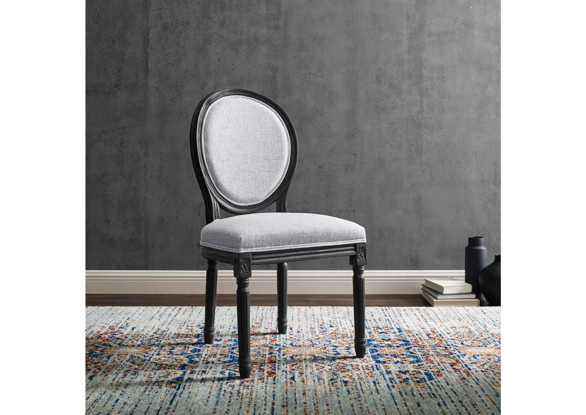 Emanate Vintage French Upholstered Fabric Dining Side Chair,Modway