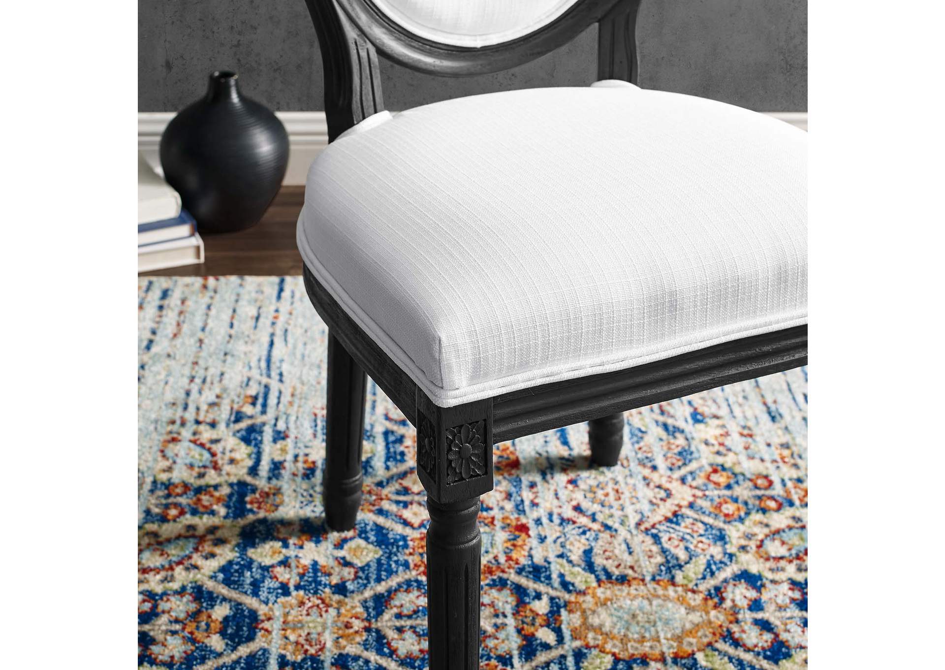 Emanate Vintage French Upholstered Fabric Dining Side Chair,Modway