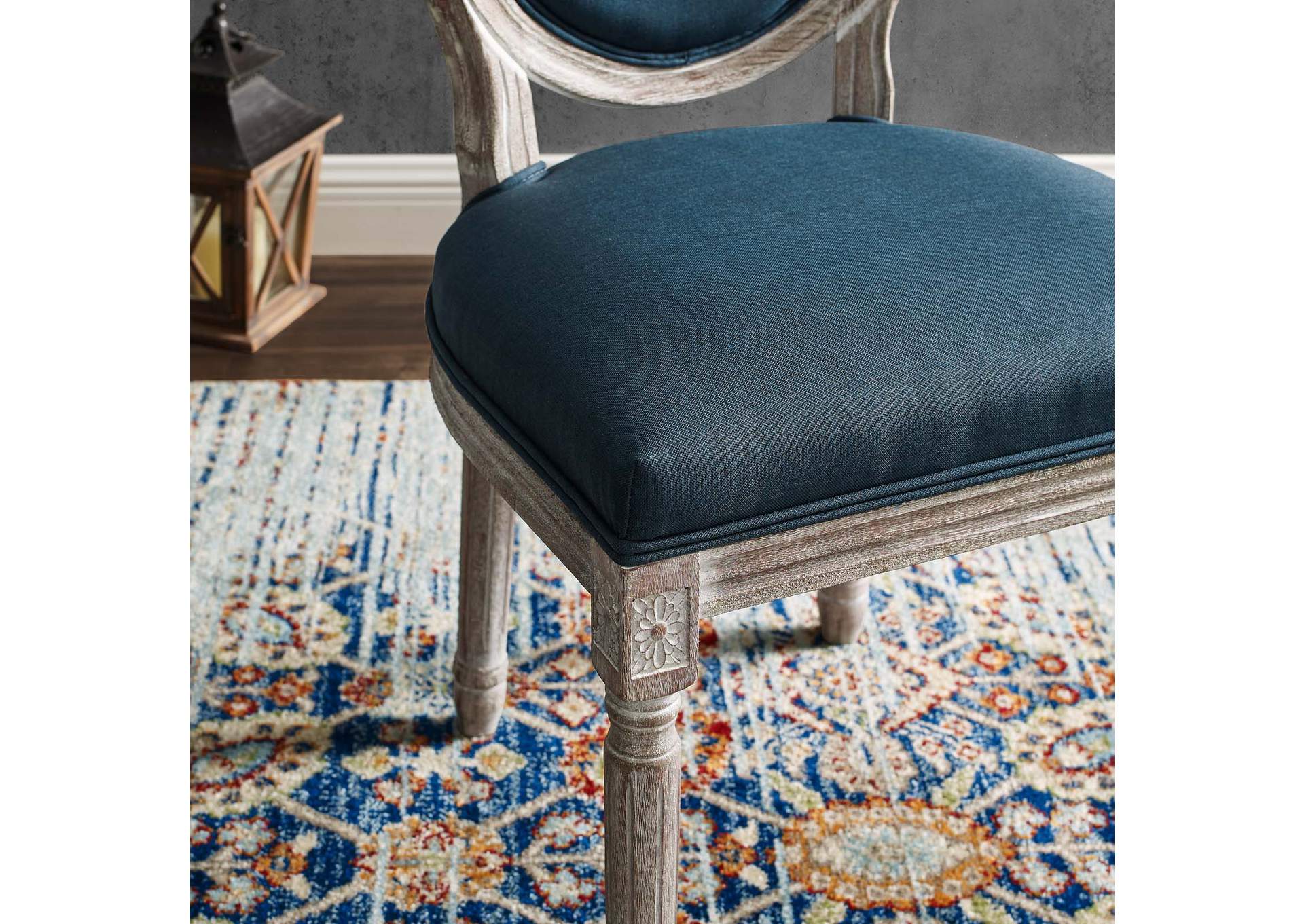 Emanate Vintage French Upholstered Fabric Dining Side Chair,Modway