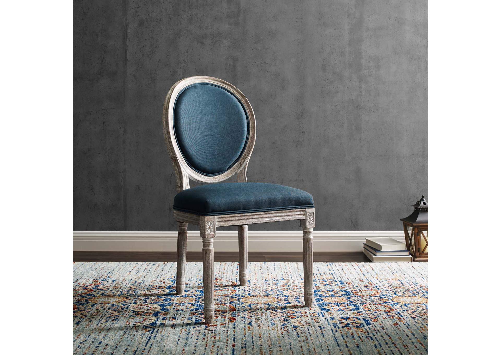 Emanate Vintage French Upholstered Fabric Dining Side Chair,Modway