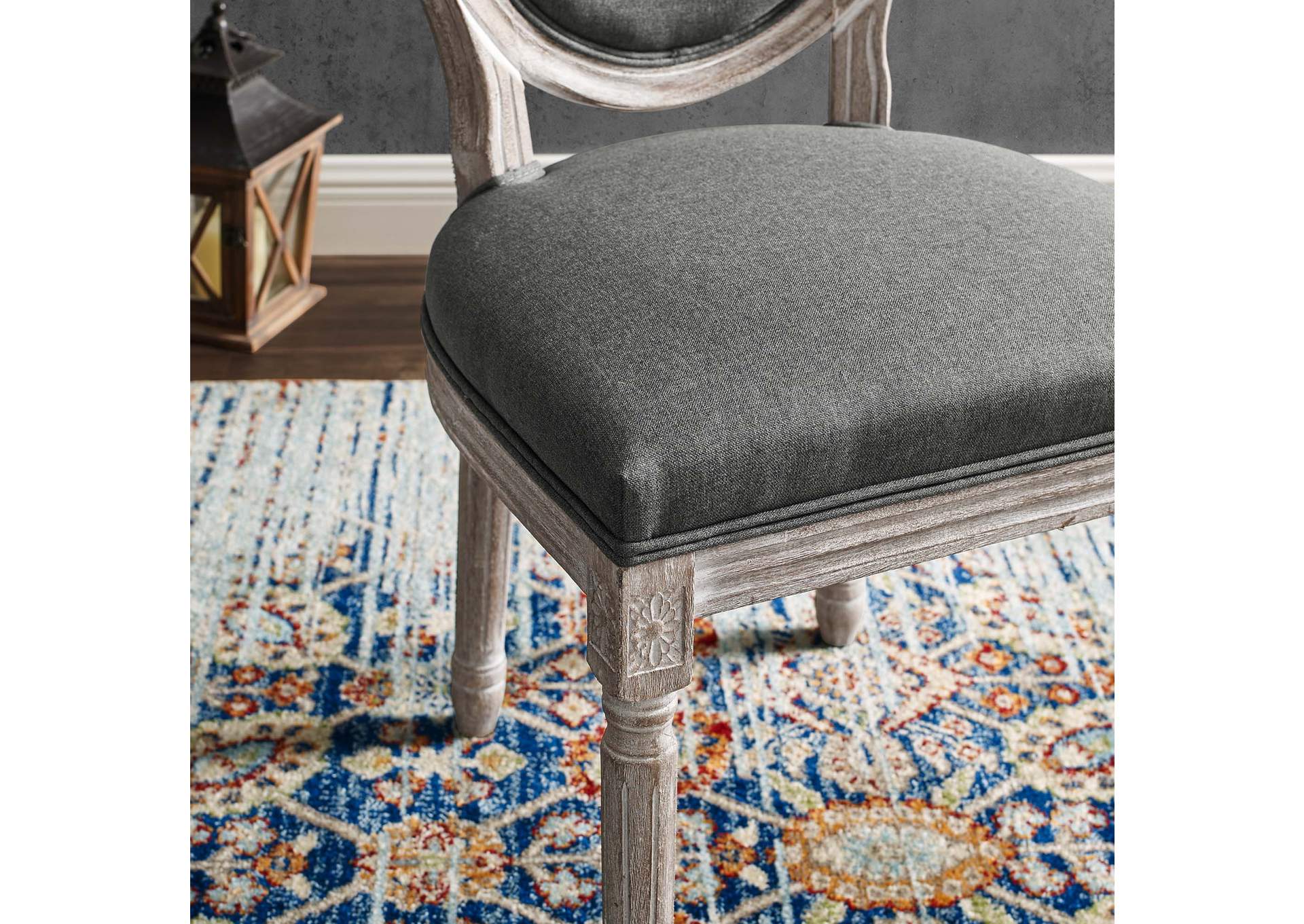 Emanate Vintage French Upholstered Fabric Dining Side Chair,Modway