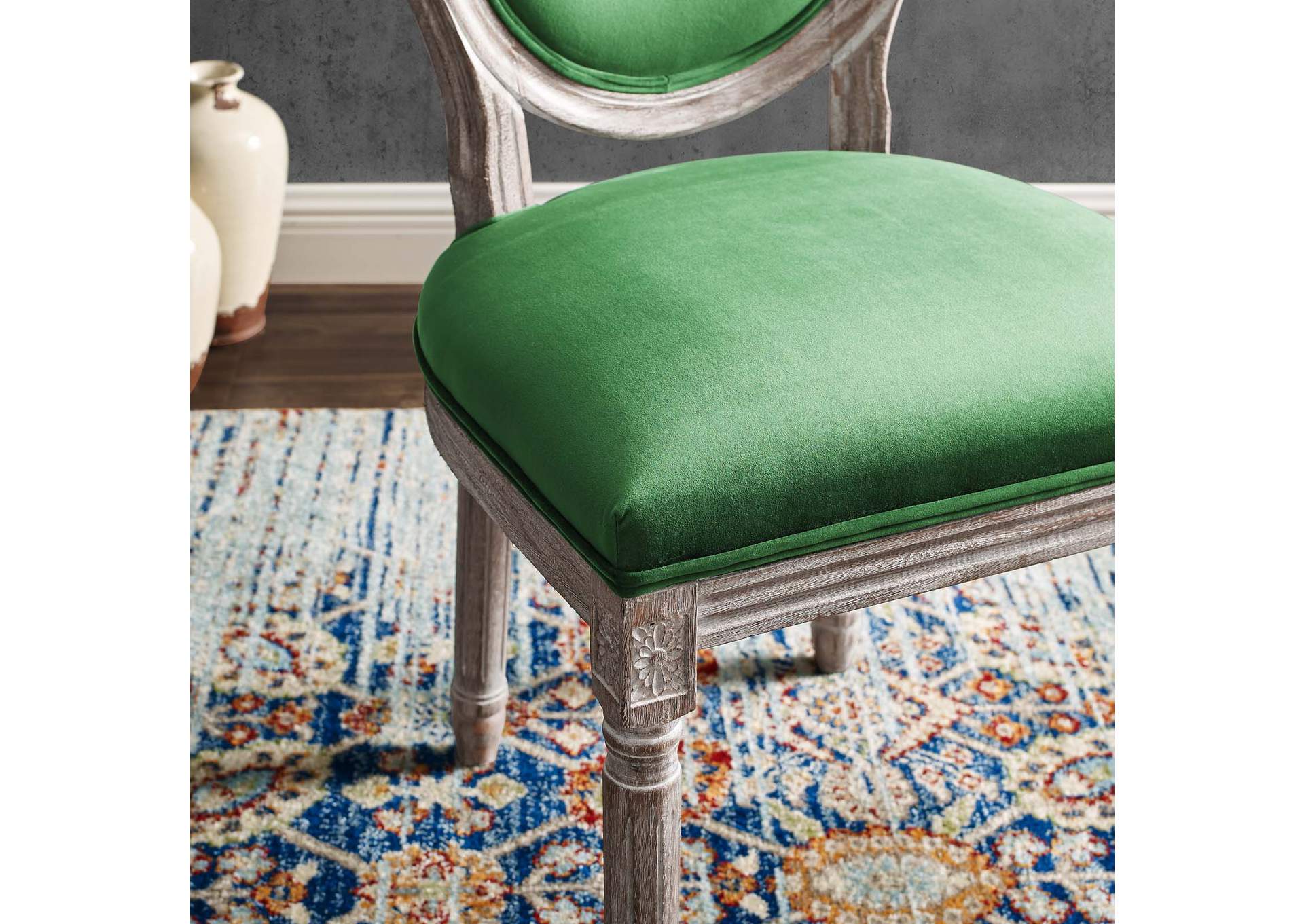 Emanate Vintage French Performance Velvet Dining Side Chair,Modway