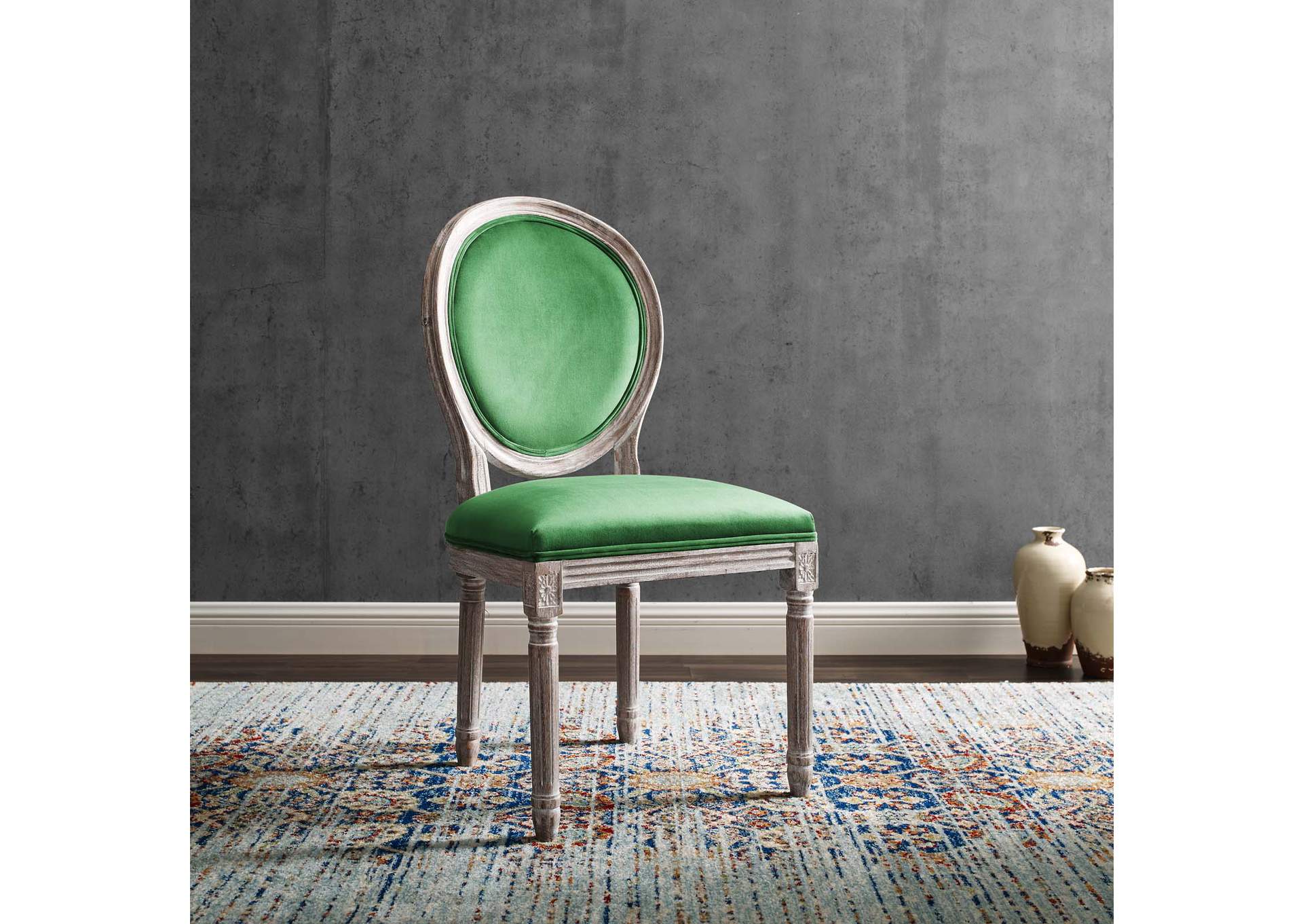 Emanate Vintage French Performance Velvet Dining Side Chair,Modway
