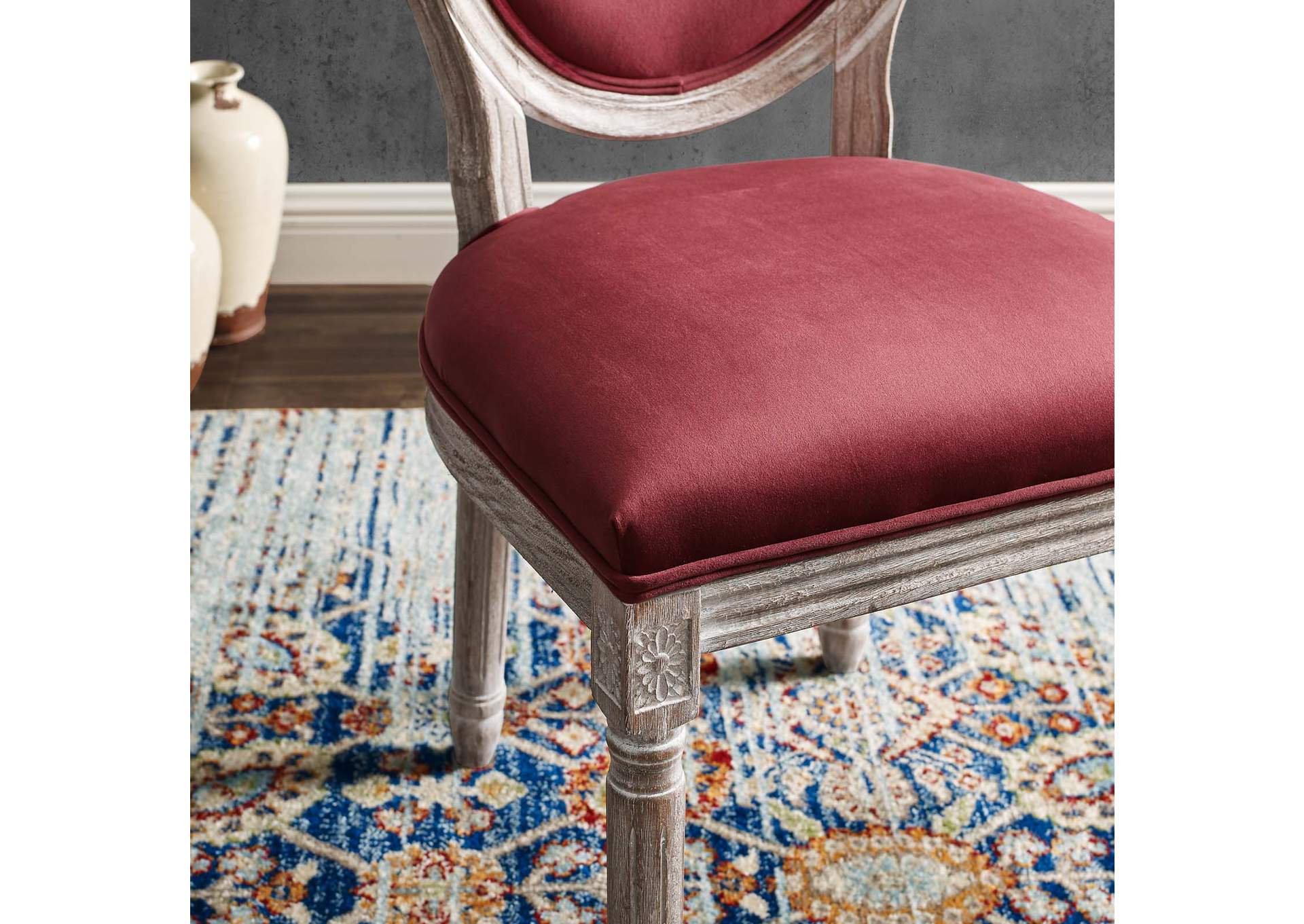 Emanate Vintage French Performance Velvet Dining Side Chair,Modway