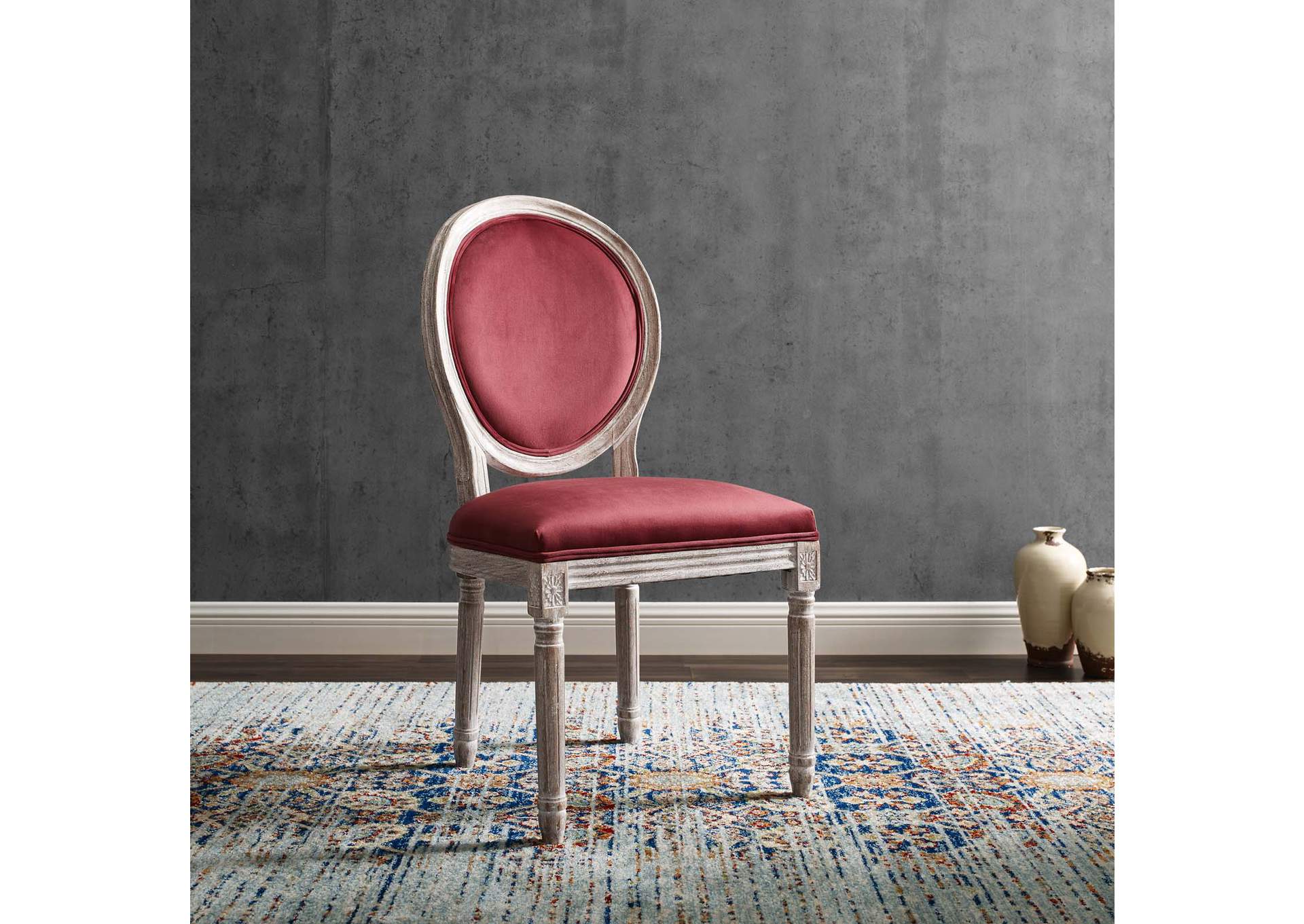 Emanate Vintage French Performance Velvet Dining Side Chair,Modway