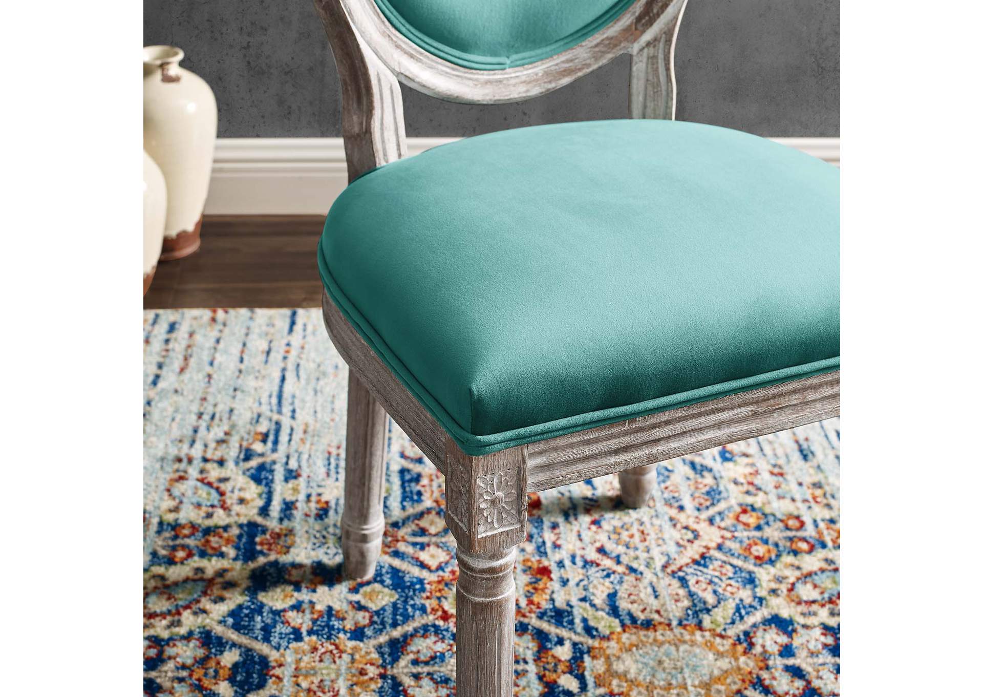 Emanate Vintage French Performance Velvet Dining Side Chair,Modway