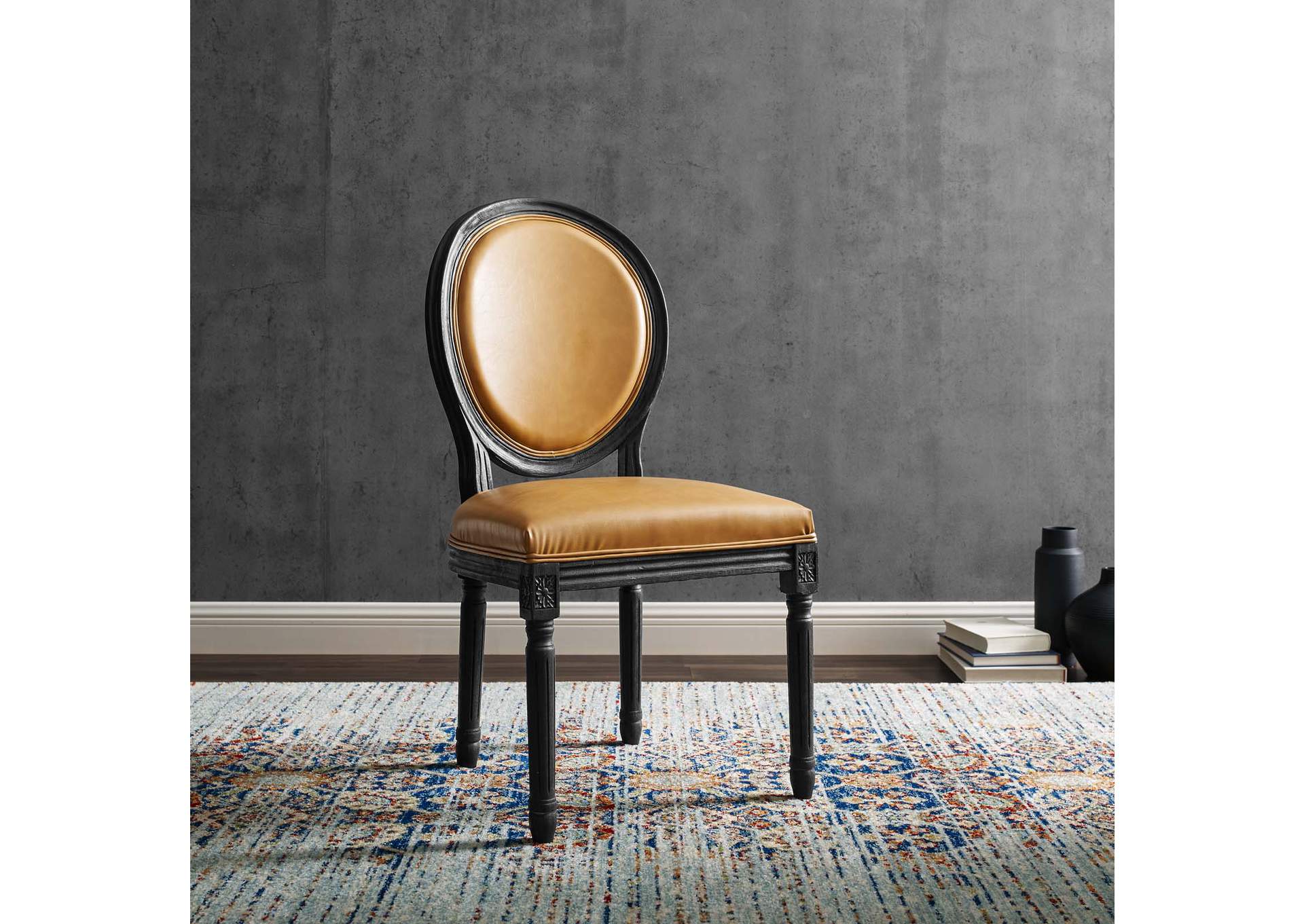 Emanate Vintage French Vegan Leather Dining Side Chair,Modway