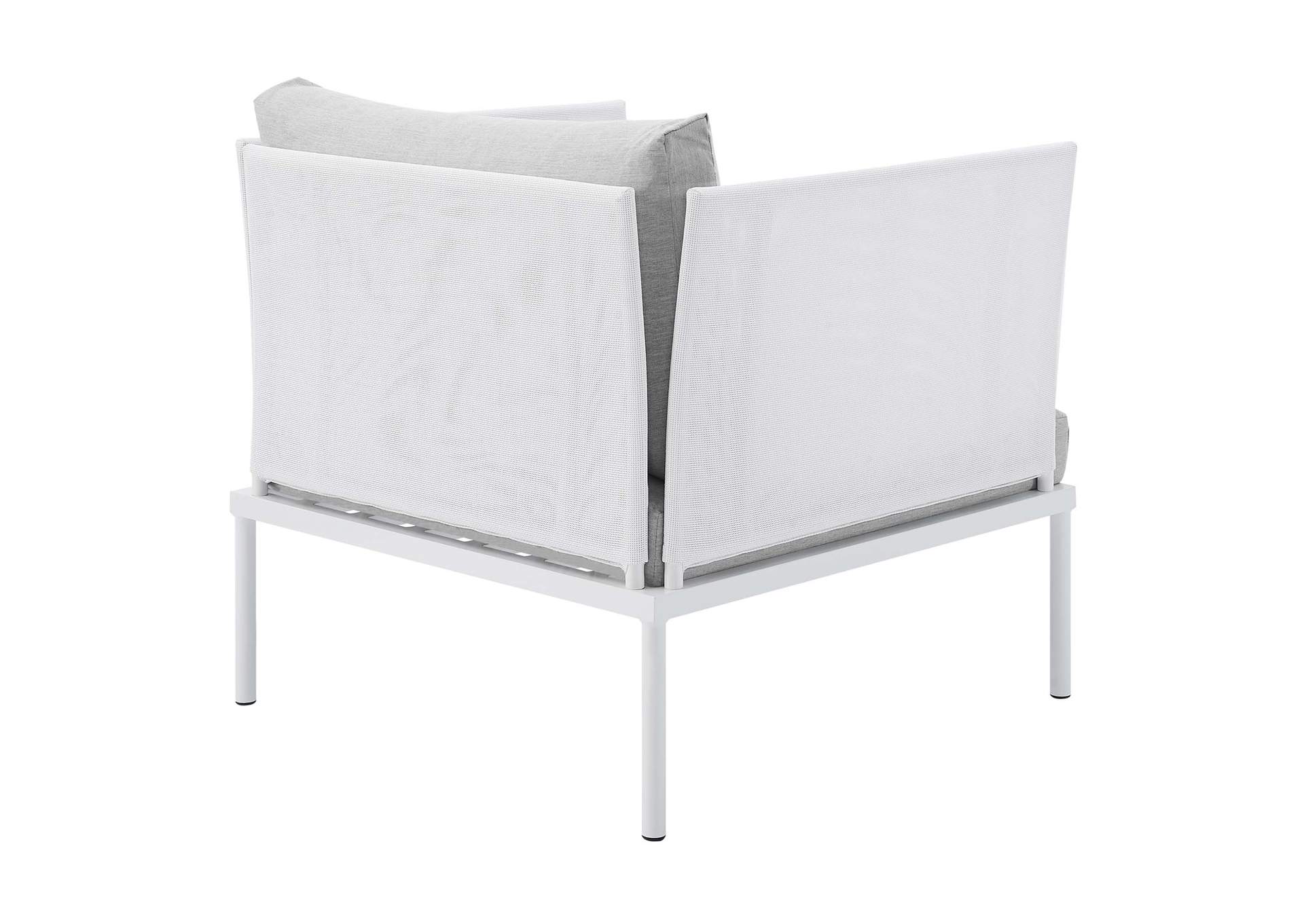 White Gray Harmony 3-Piece Sunbrella,Modway