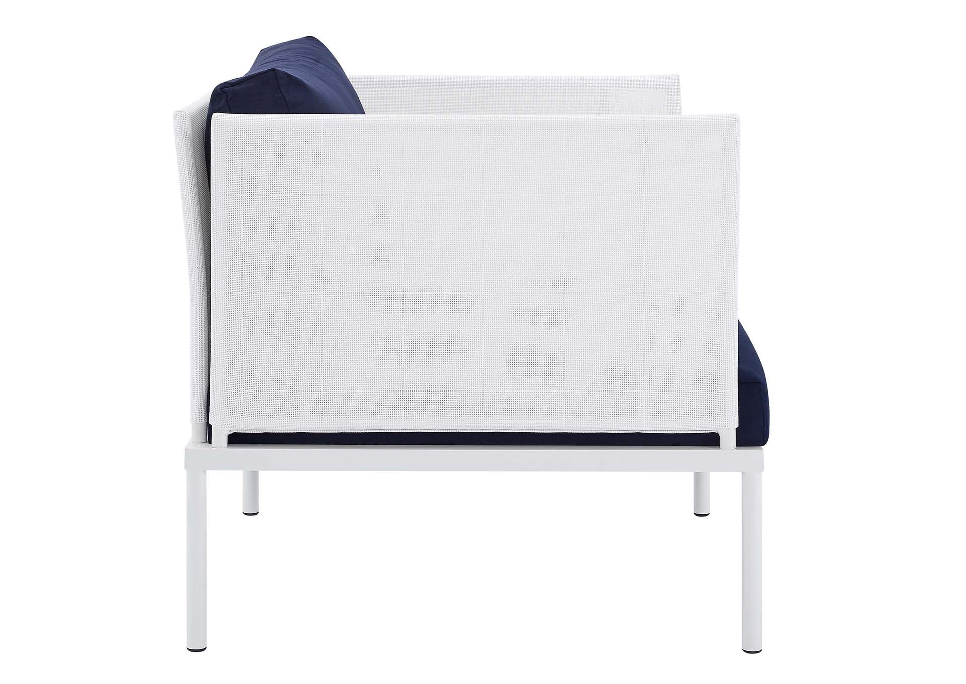 White Navy Harmony 3-Piece Sunbrella,Modway