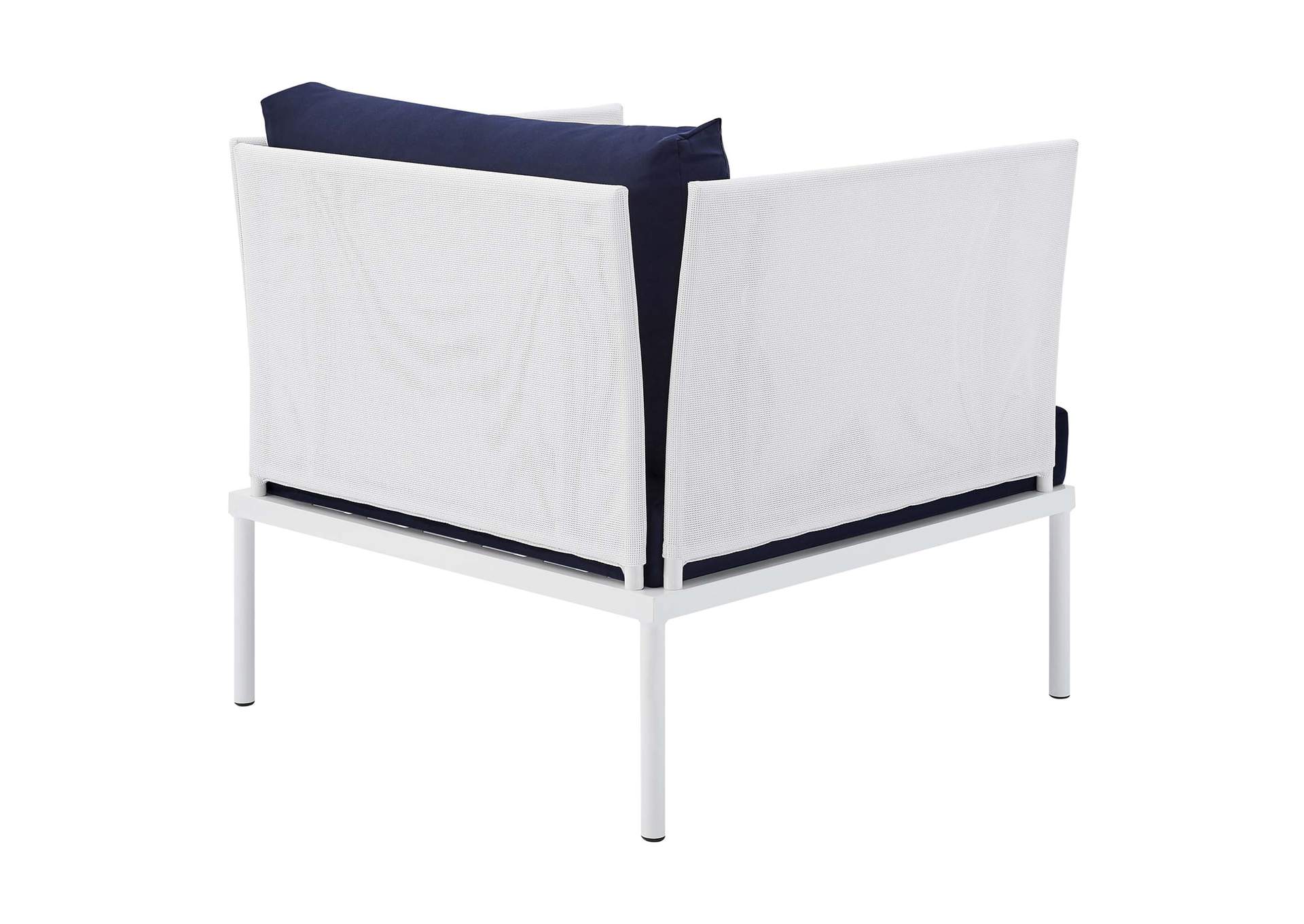 White Navy Harmony 3-Piece Sunbrella,Modway