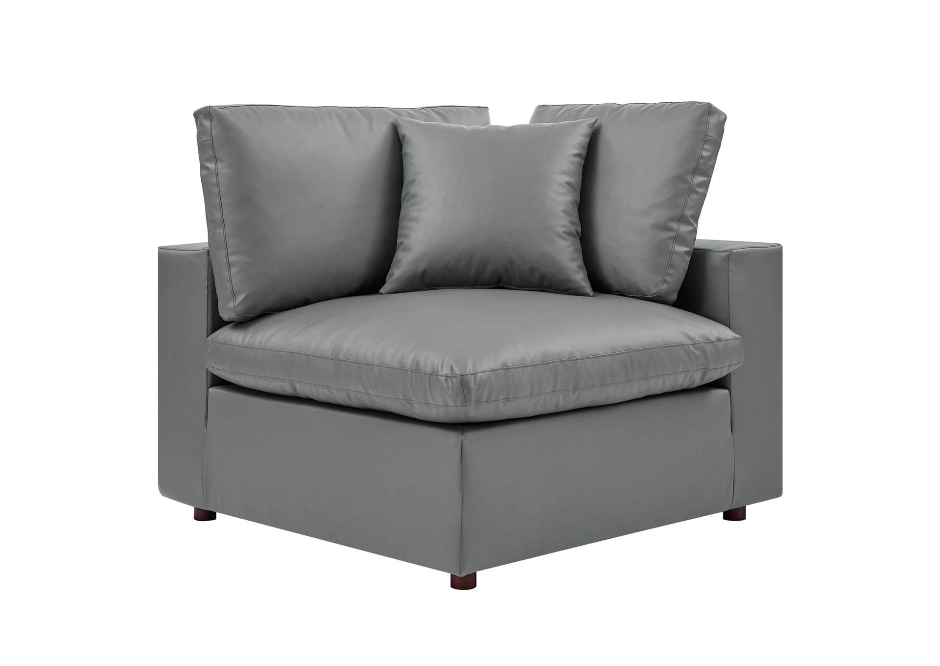 Commix Down Filled Overstuffed Vegan Leather Corner Chair,Modway