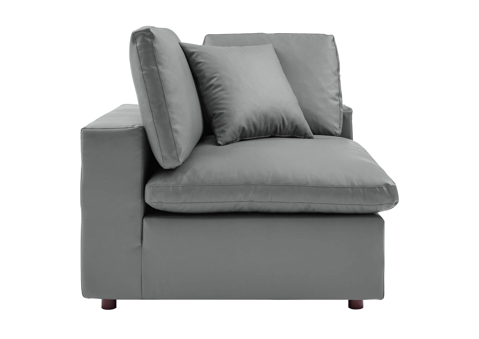 Commix Down Filled Overstuffed Vegan Leather Corner Chair,Modway