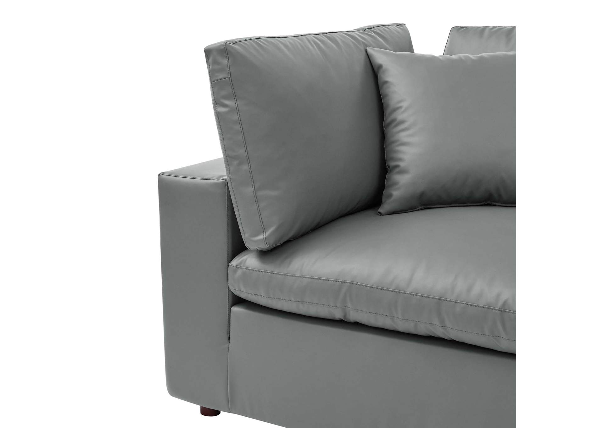 Commix Down Filled Overstuffed Vegan Leather Corner Chair,Modway