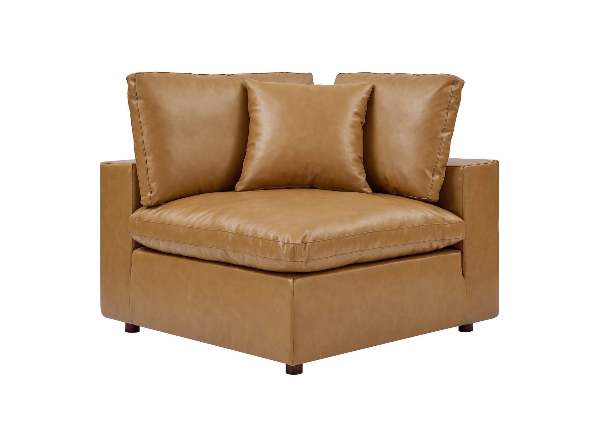 Commix Down Filled Overstuffed Vegan Leather Corner Chair,Modway