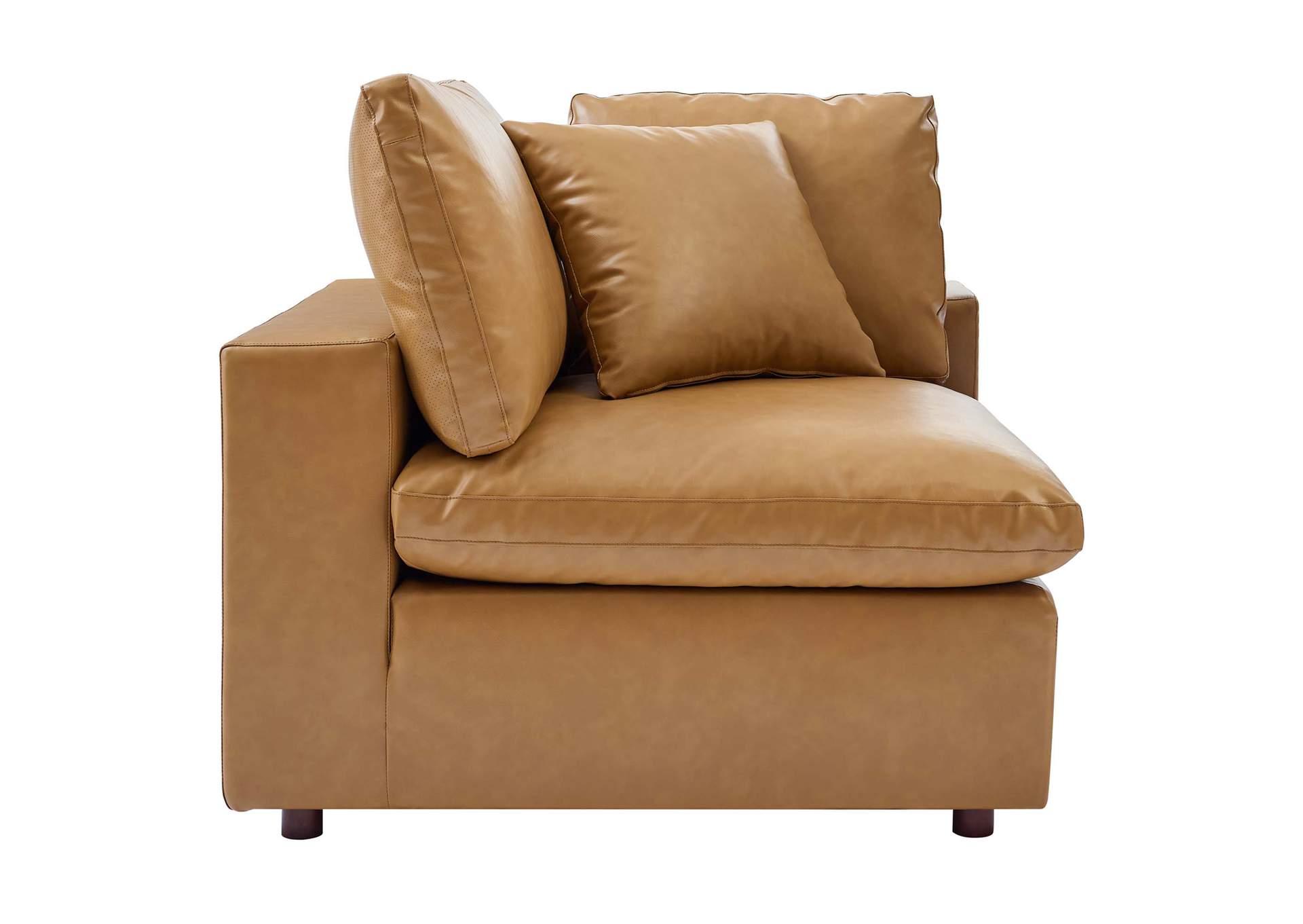 Commix Down Filled Overstuffed Vegan Leather Corner Chair,Modway