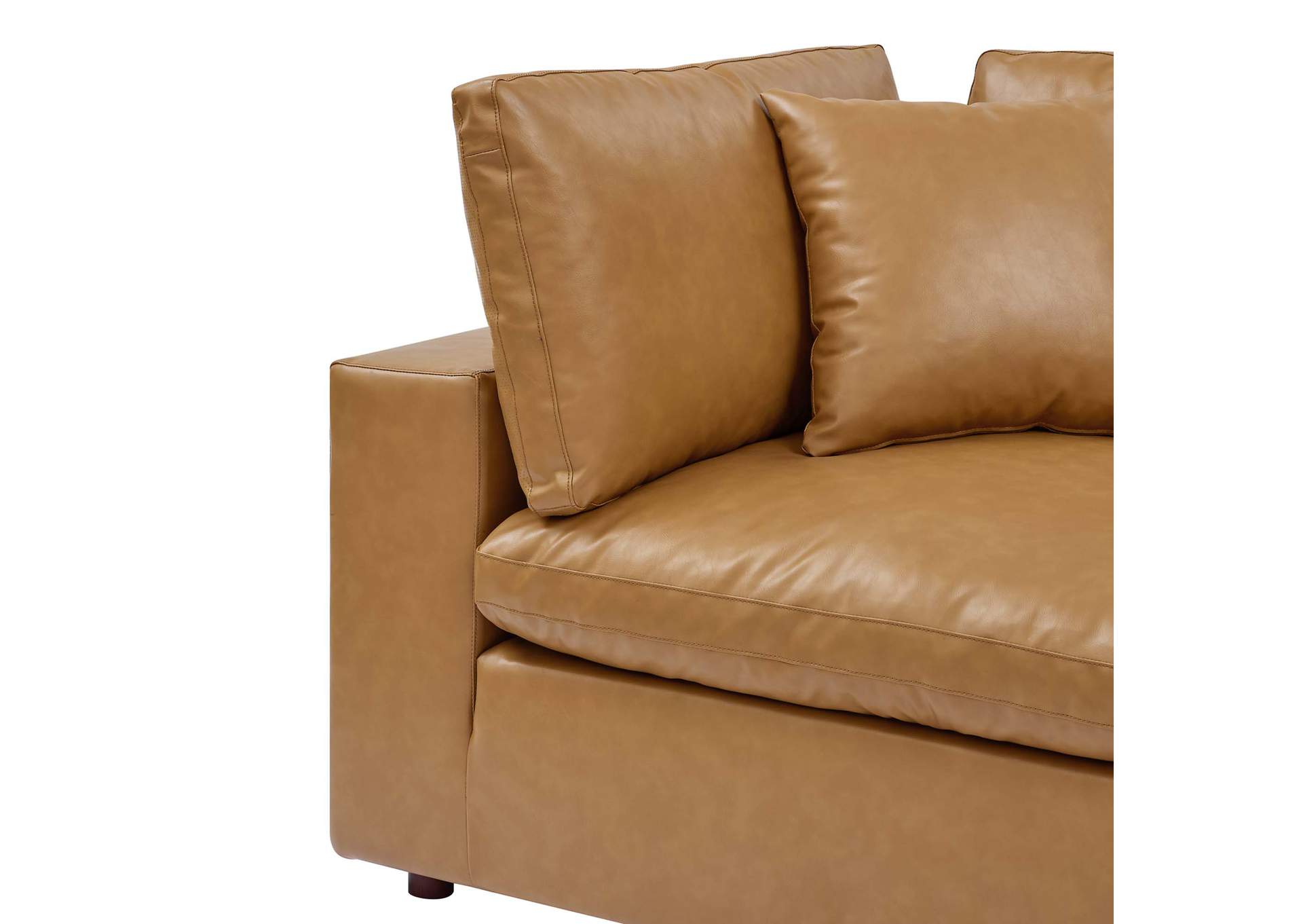 Commix Down Filled Overstuffed Vegan Leather Corner Chair,Modway