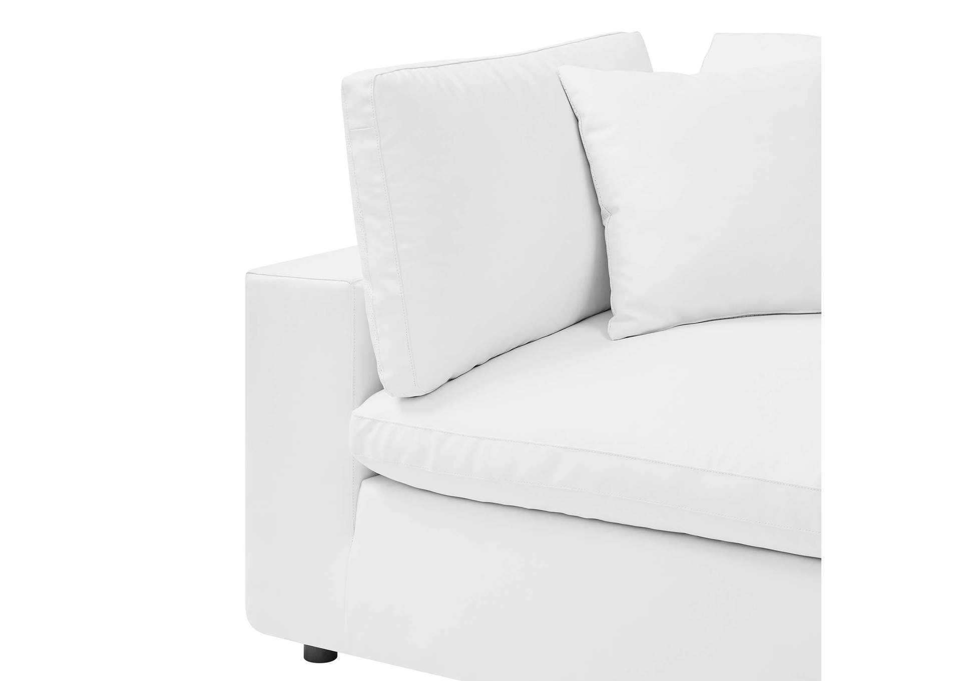 Commix Down Filled Overstuffed Vegan Leather Corner Chair,Modway