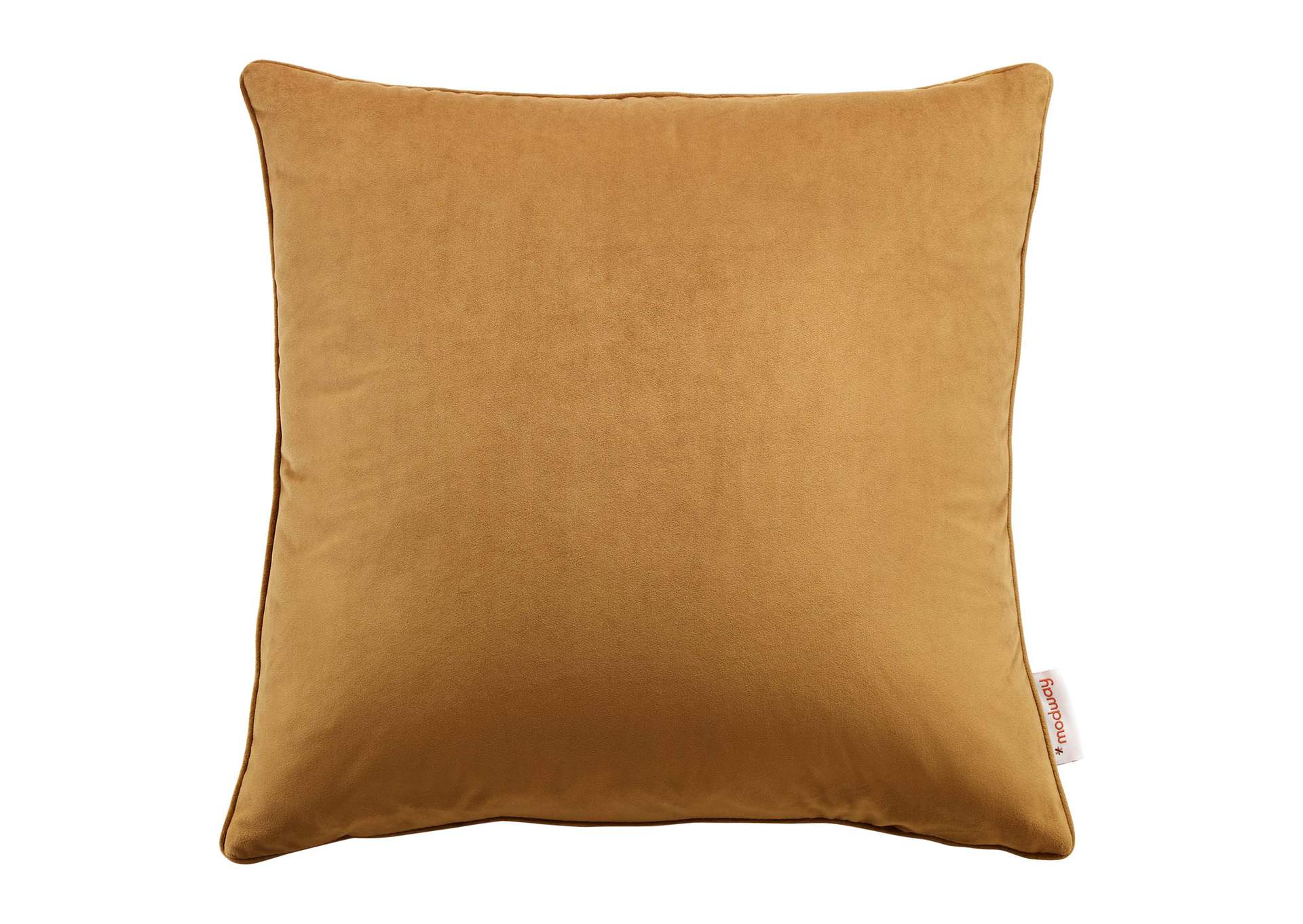 Cognac Enhance 18" Performance Velvet Throw Pillow,Modway