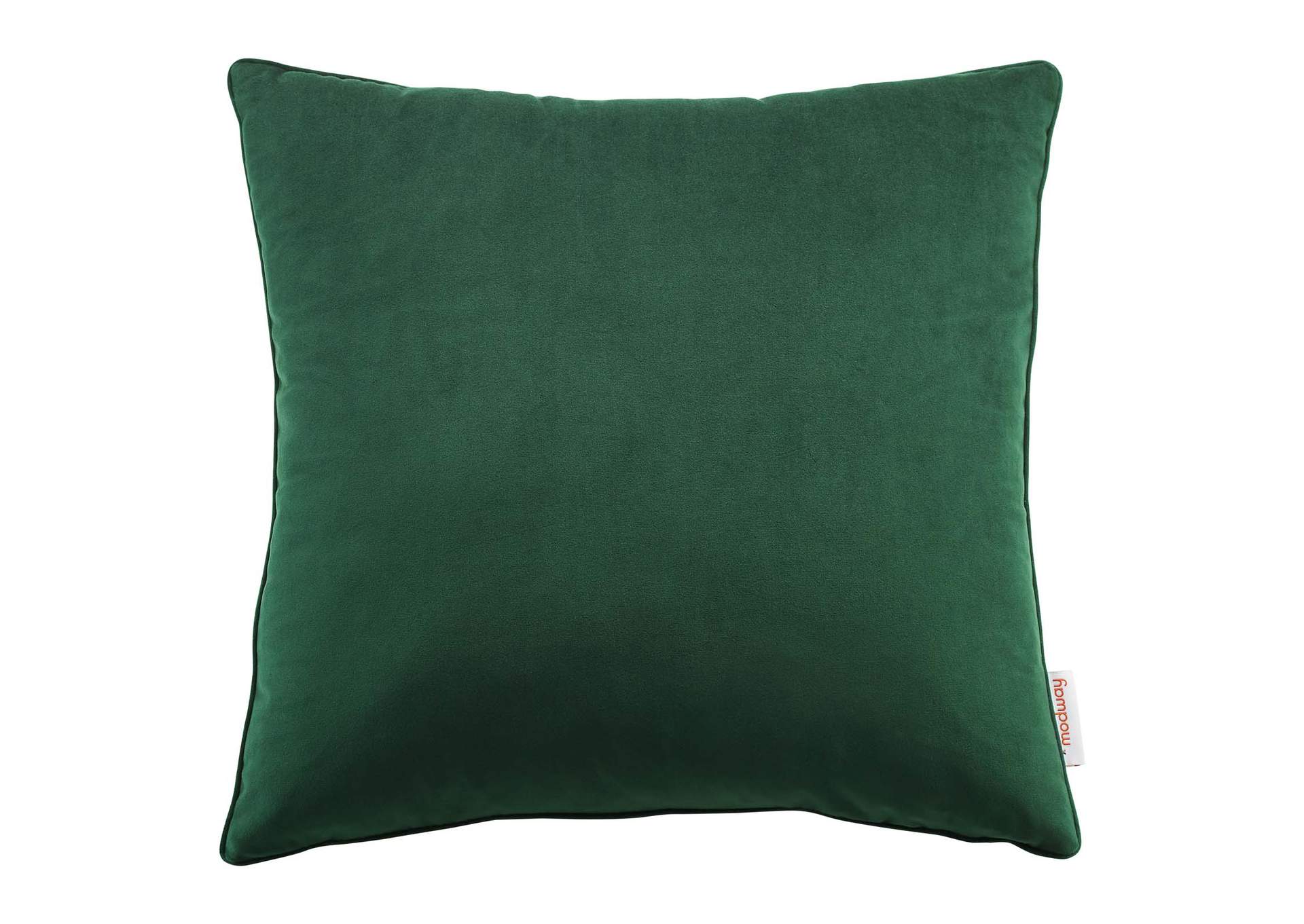 Green Enhance 18" Performance Velvet Throw Pillow,Modway