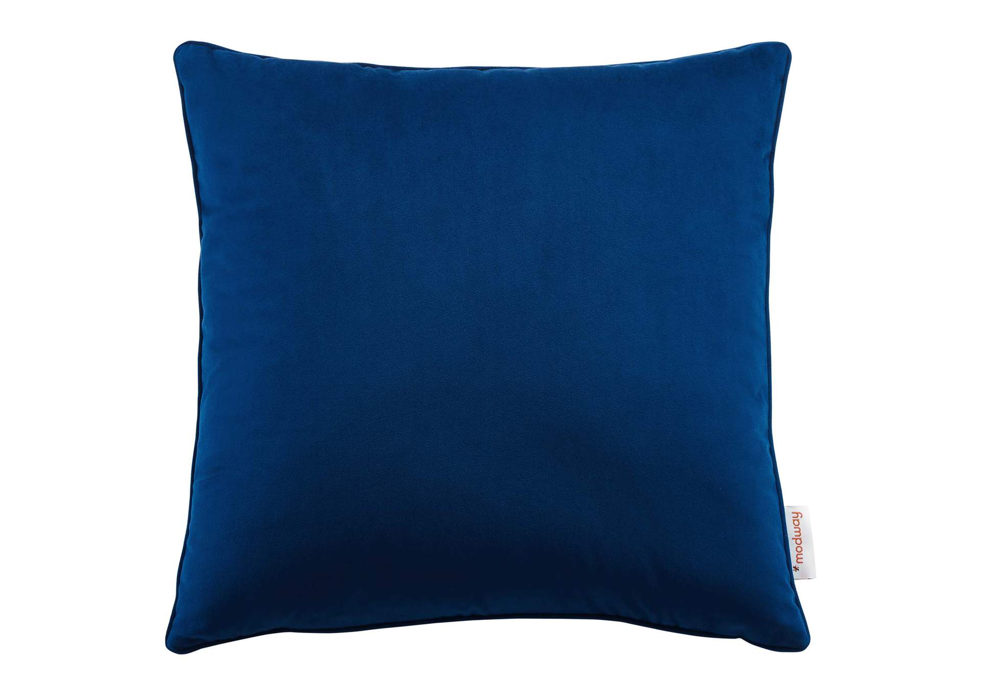 Navy Enhance 18" Performance Velvet Throw Pillow,Modway