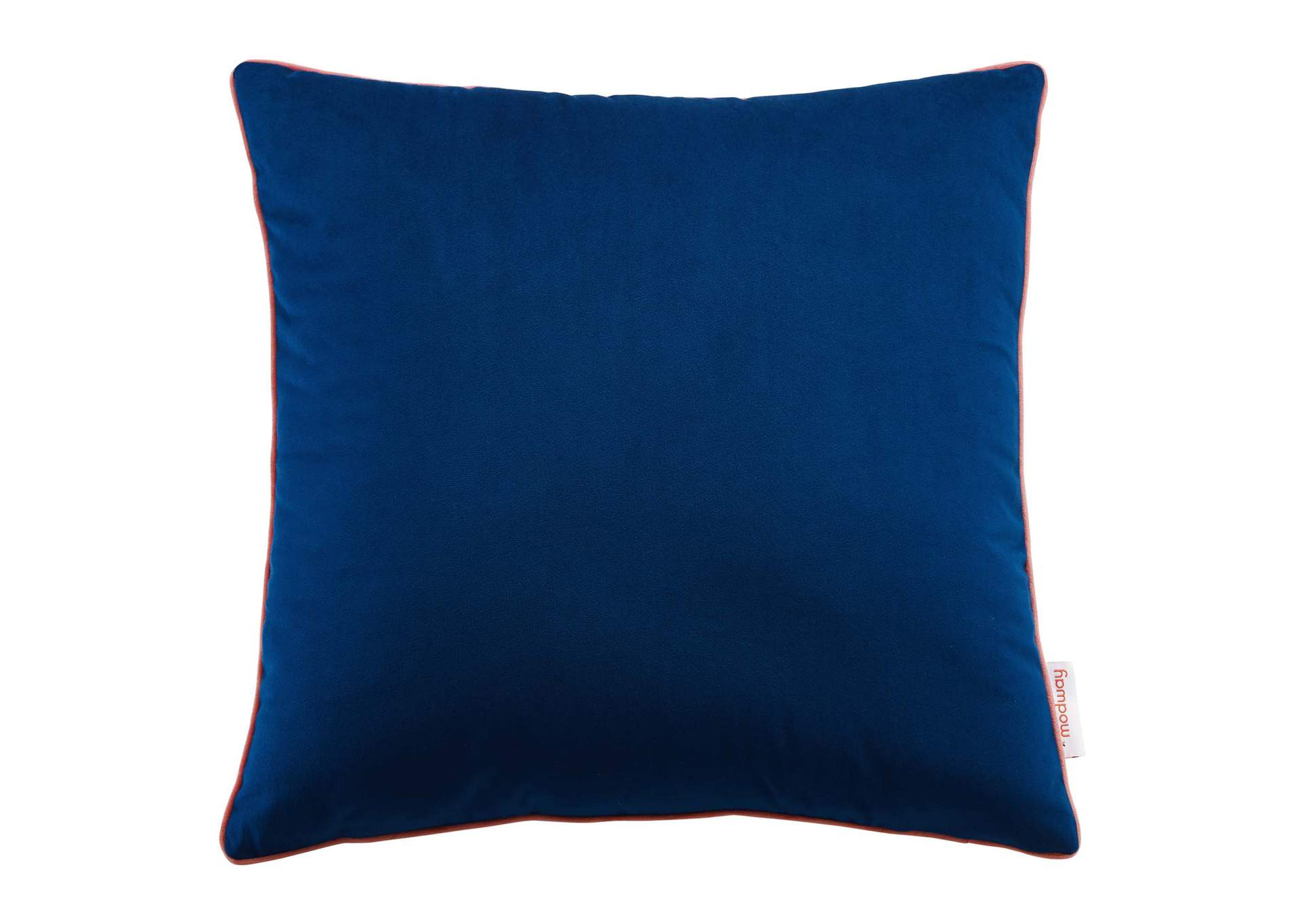 Navy Blossom Accentuate 18" Performance Velvet Throw Pillow,Modway