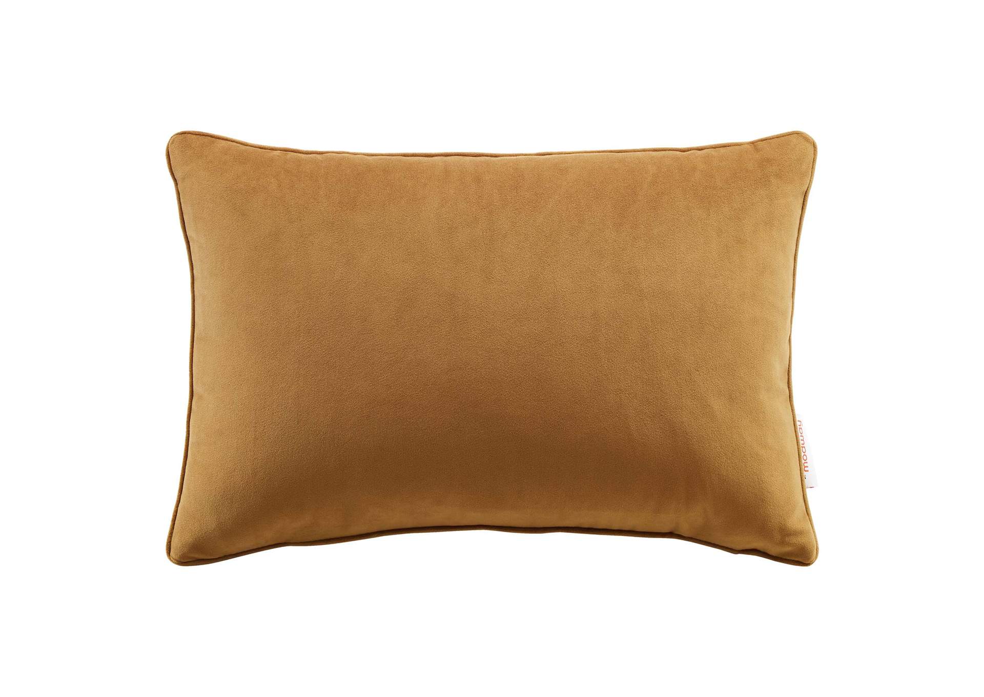 Cognac Enhance 18" Lumbar Performance Velvet Throw Pillow,Modway