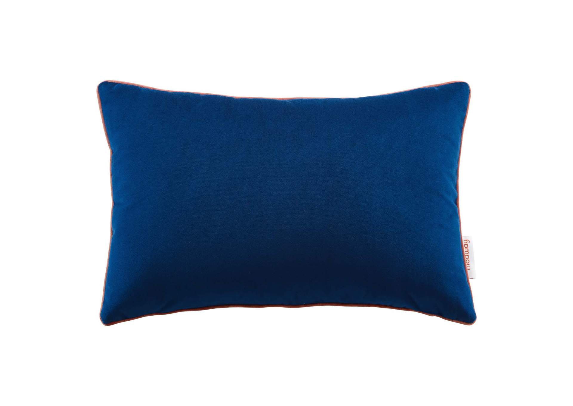 Navy Blossom Accentuate 18" Lumbar Performance Velvet Throw Pillow,Modway