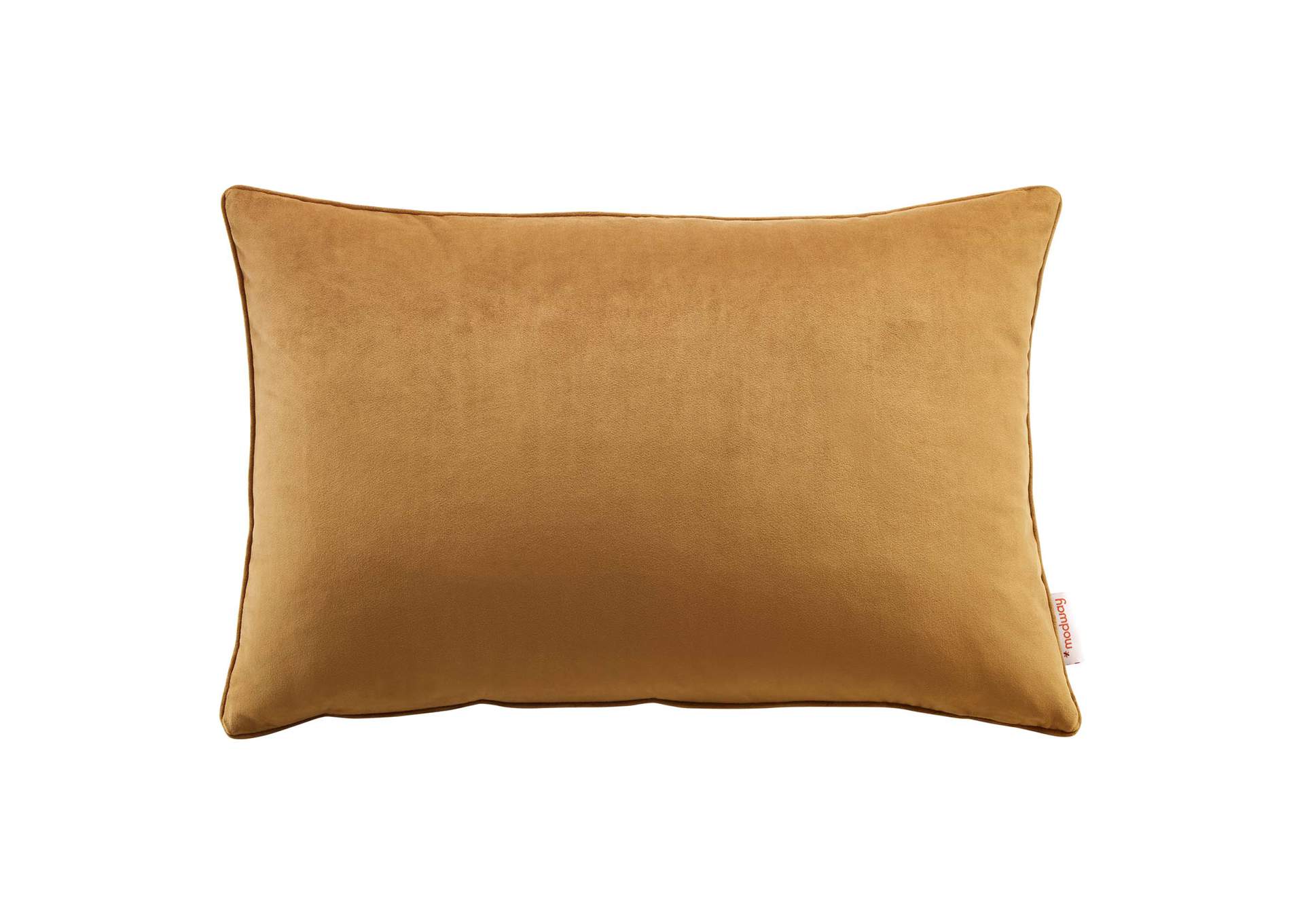 Cognac Enhance 24" Lumbar Performance Velvet Throw Pillow,Modway