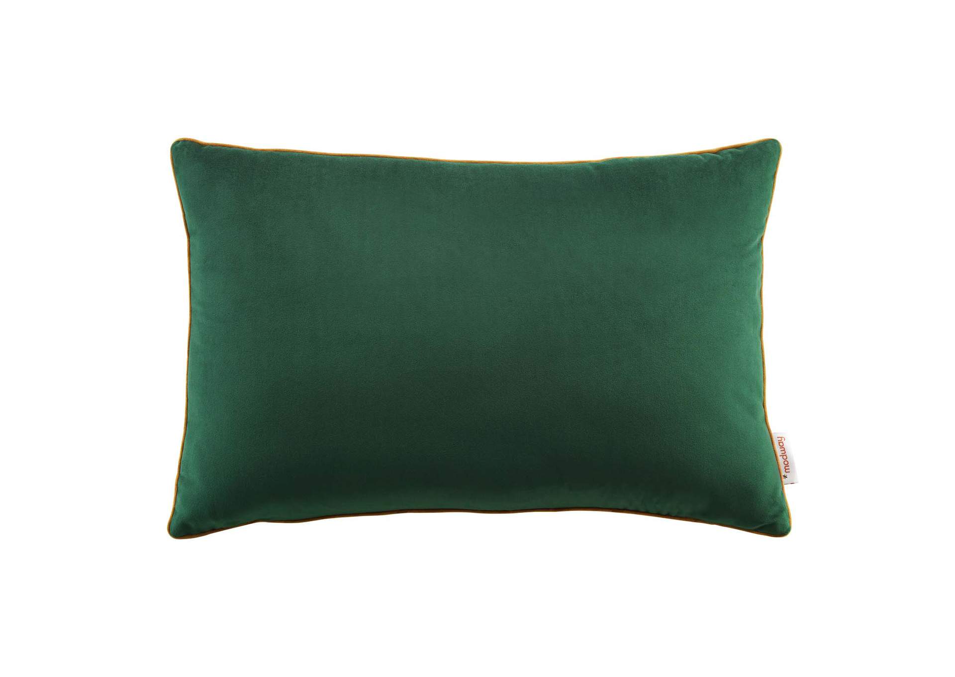 Green Cognac Accentuate 24" Lumbar Performance Velvet Throw Pillow,Modway