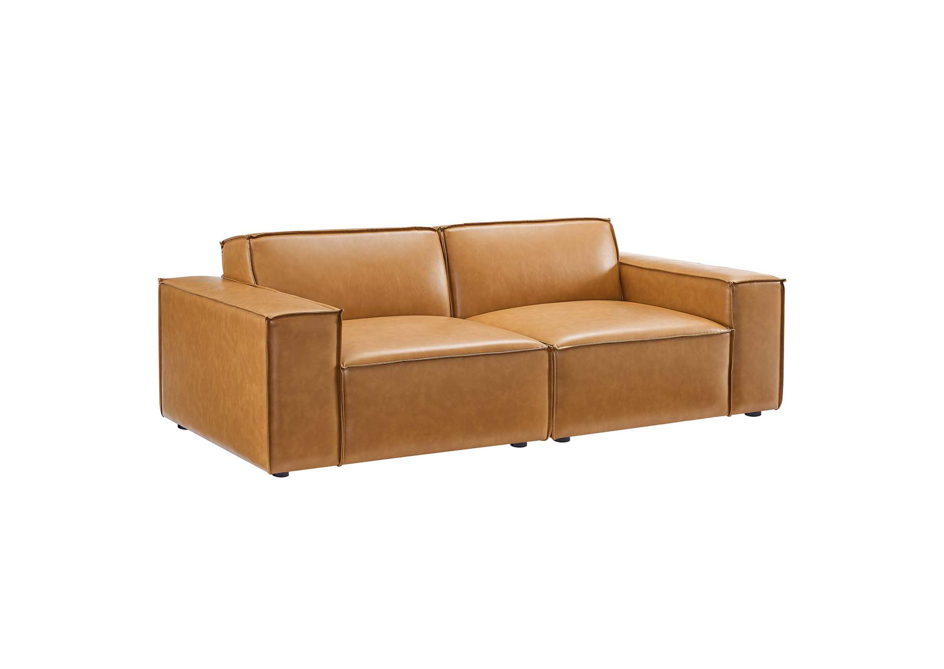 Tan Restore Vegan Leather Loveseat,Modway