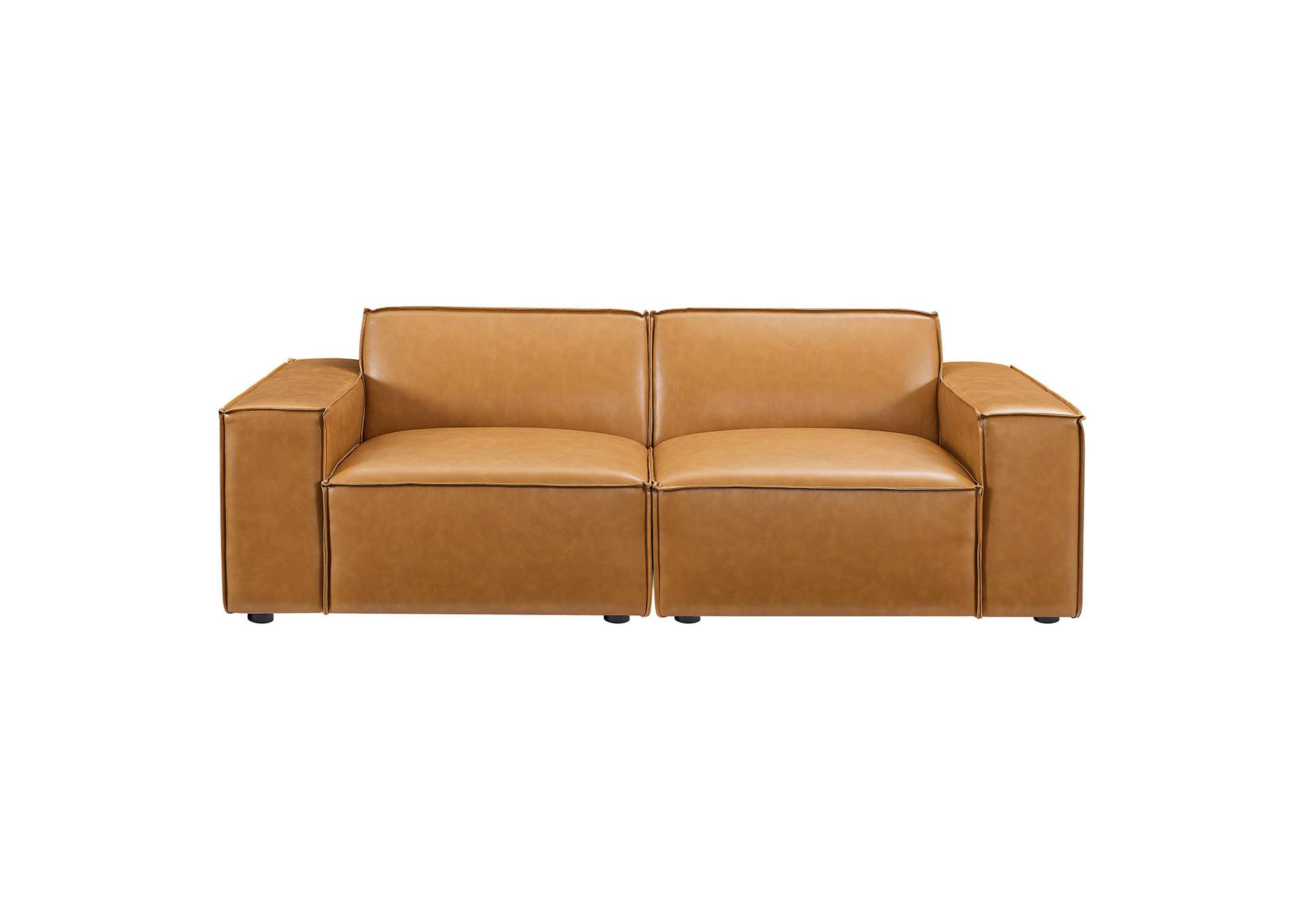 Tan Restore Vegan Leather Loveseat,Modway