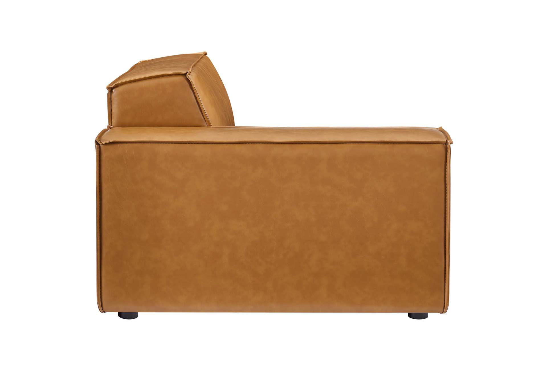 Tan Restore 4-Piece Vegan Leather Sectional Sofa,Modway