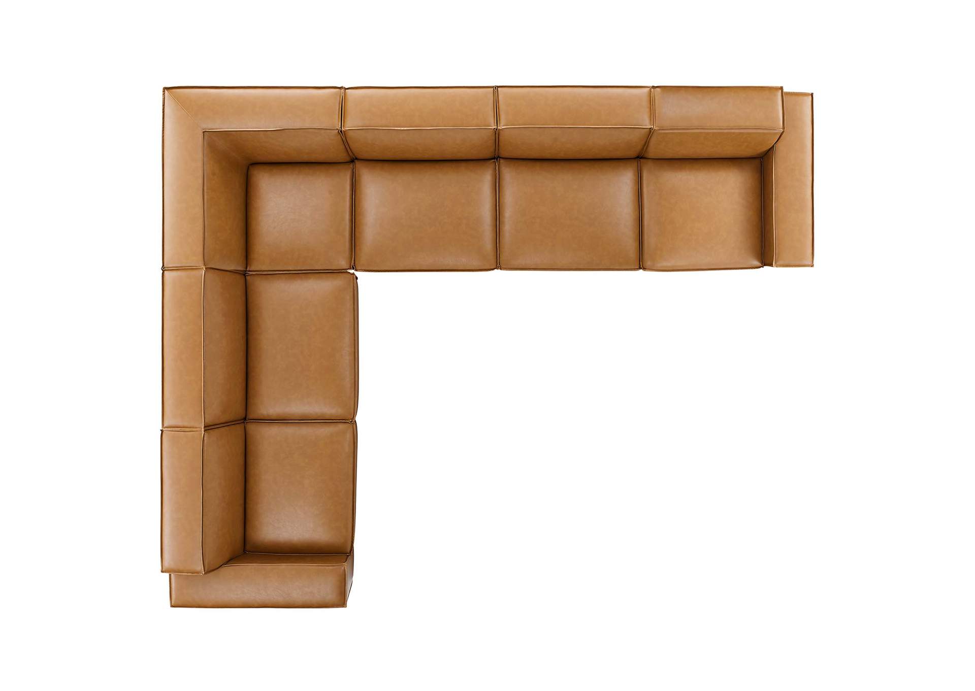 Tan Restore 6-Piece Vegan Leather Sectional Sofa,Modway