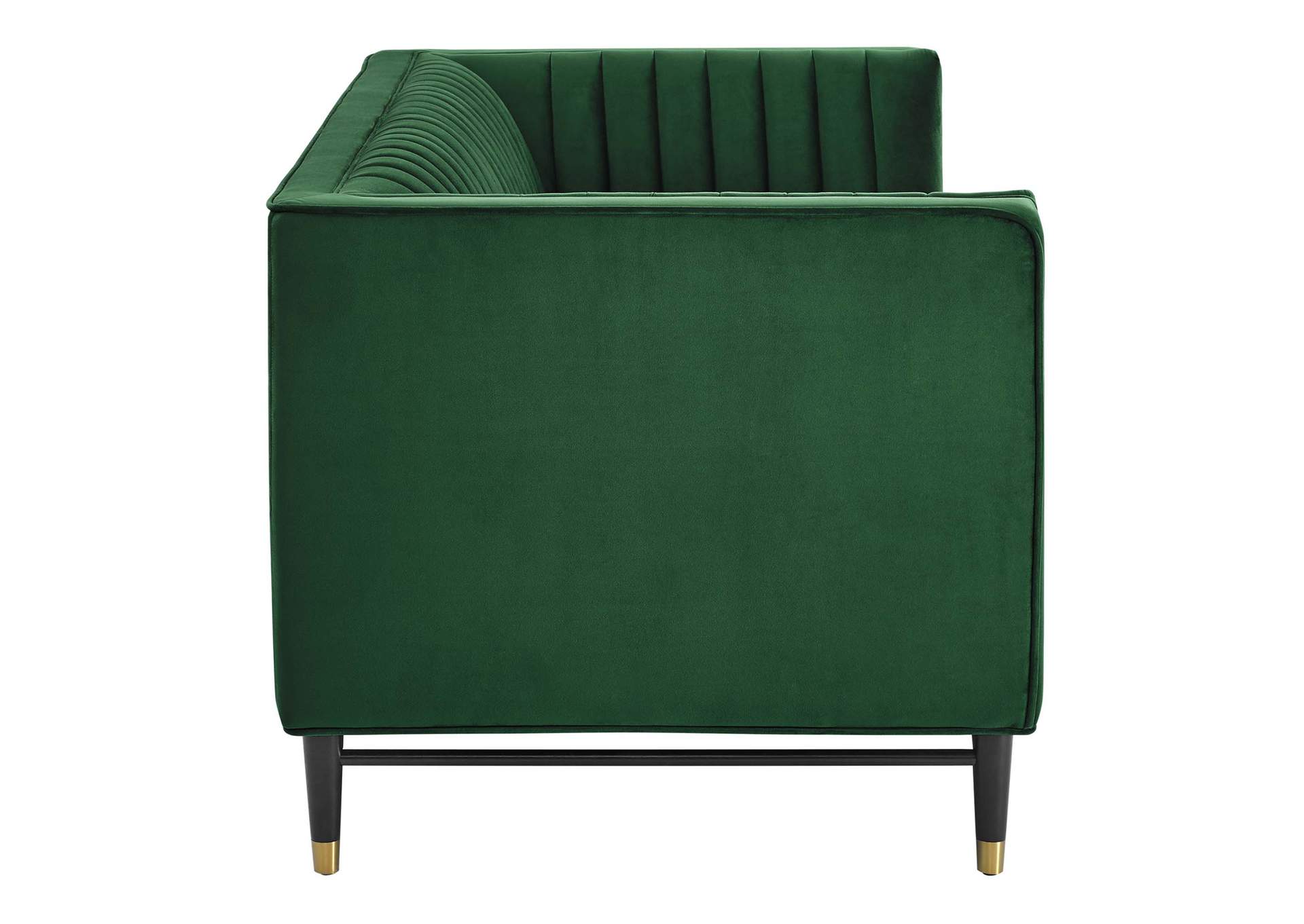 Emerald Devote Channel Tufted Performance Velvet Loveseat,Modway