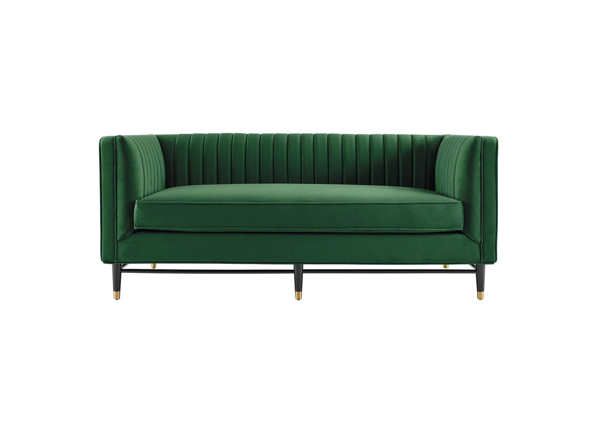 Emerald Devote Channel Tufted Performance Velvet Loveseat,Modway