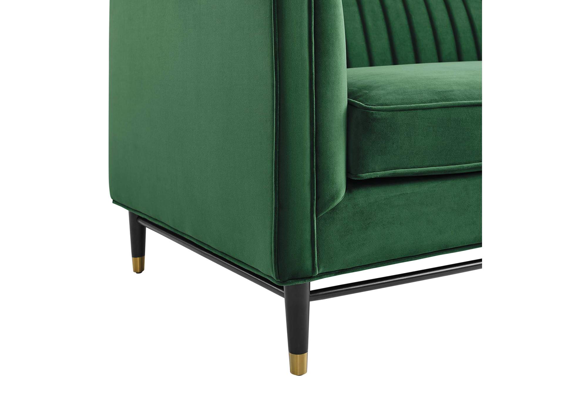 Emerald Devote Channel Tufted Performance Velvet Loveseat,Modway