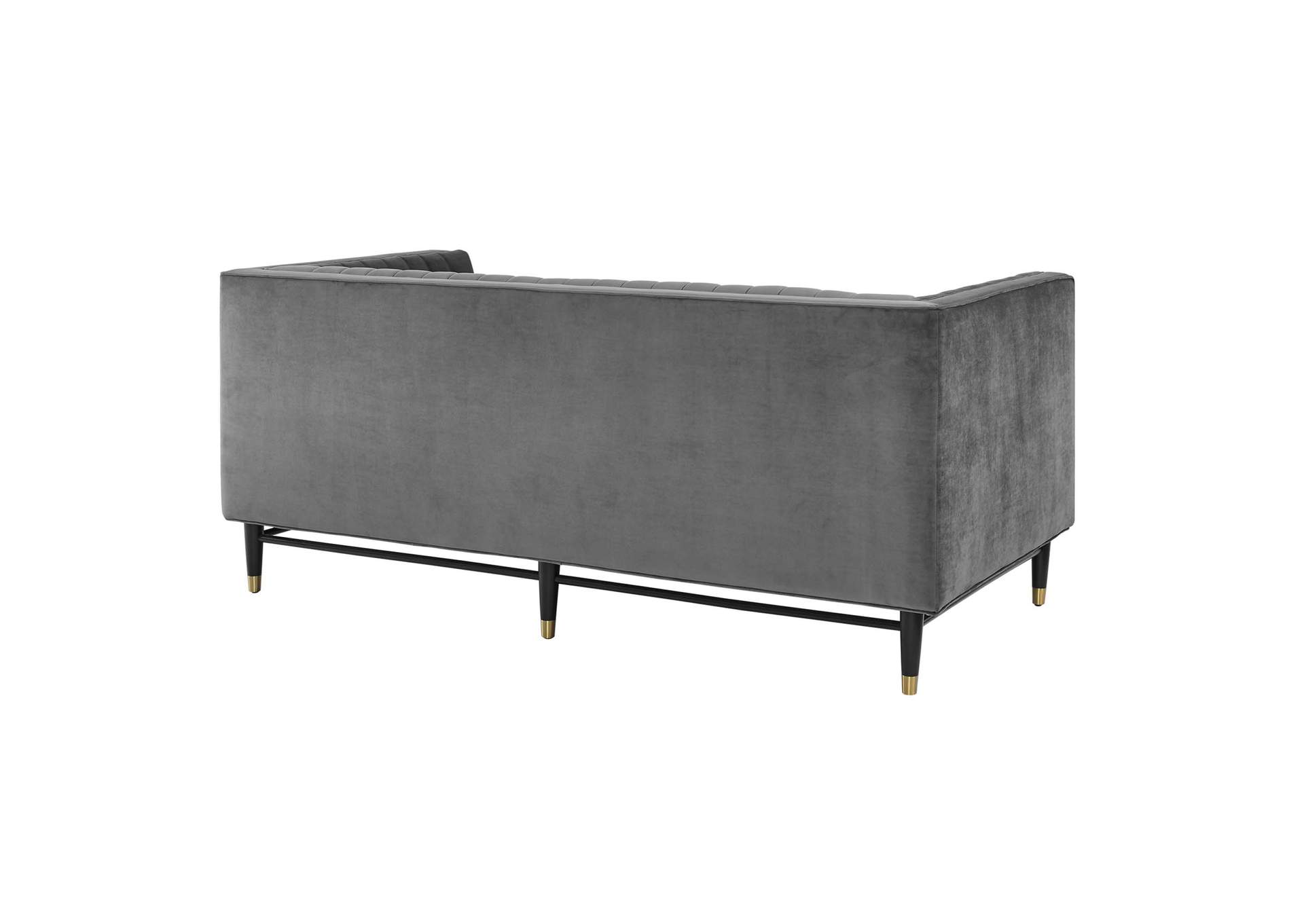 Gray Devote Channel Tufted Performance Velvet Loveseat,Modway