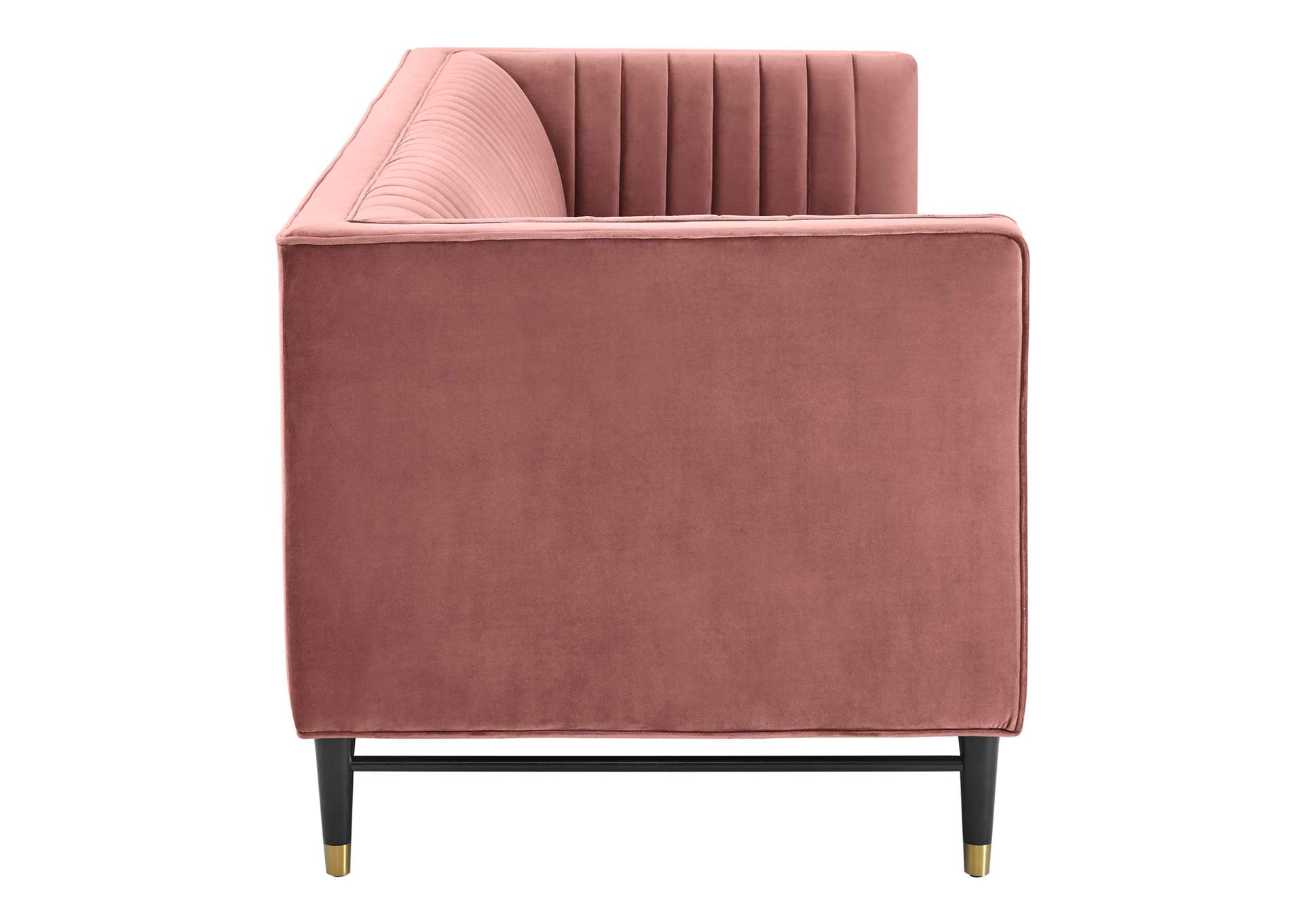 Dusty Rose Devote Channel Tufted Performance Velvet Sofa,Modway