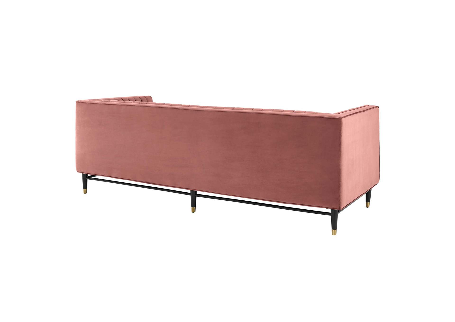 Dusty Rose Devote Channel Tufted Performance Velvet Sofa,Modway