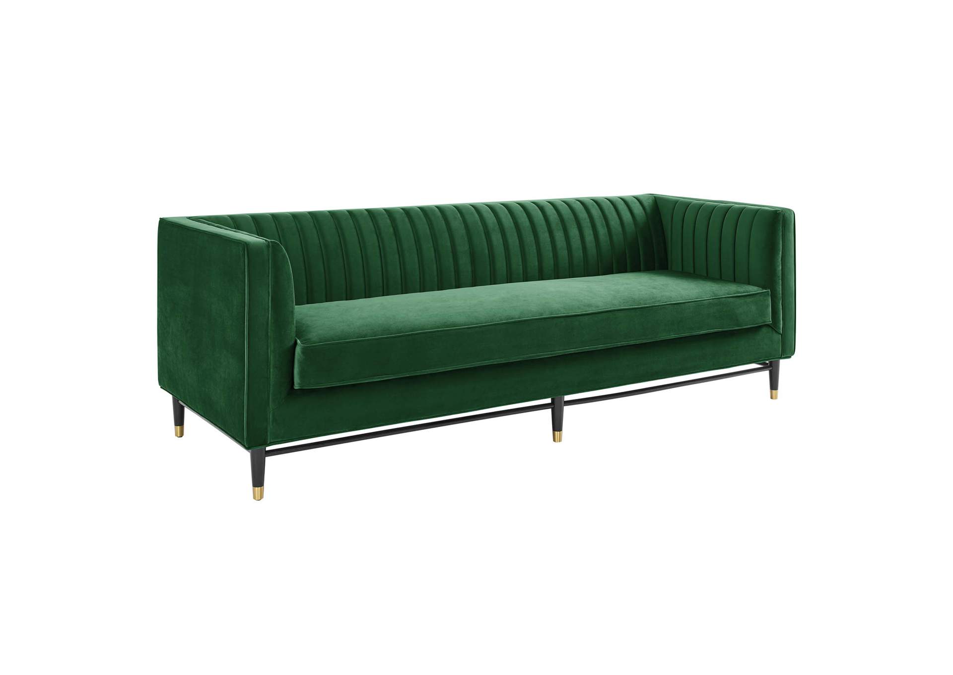 Emerald Devote Channel Tufted Performance Velvet Sofa,Modway