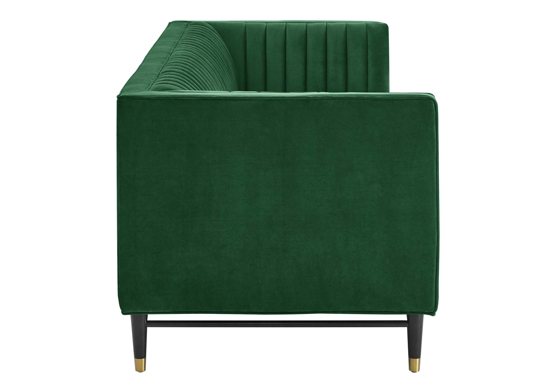 Emerald Devote Channel Tufted Performance Velvet Sofa,Modway