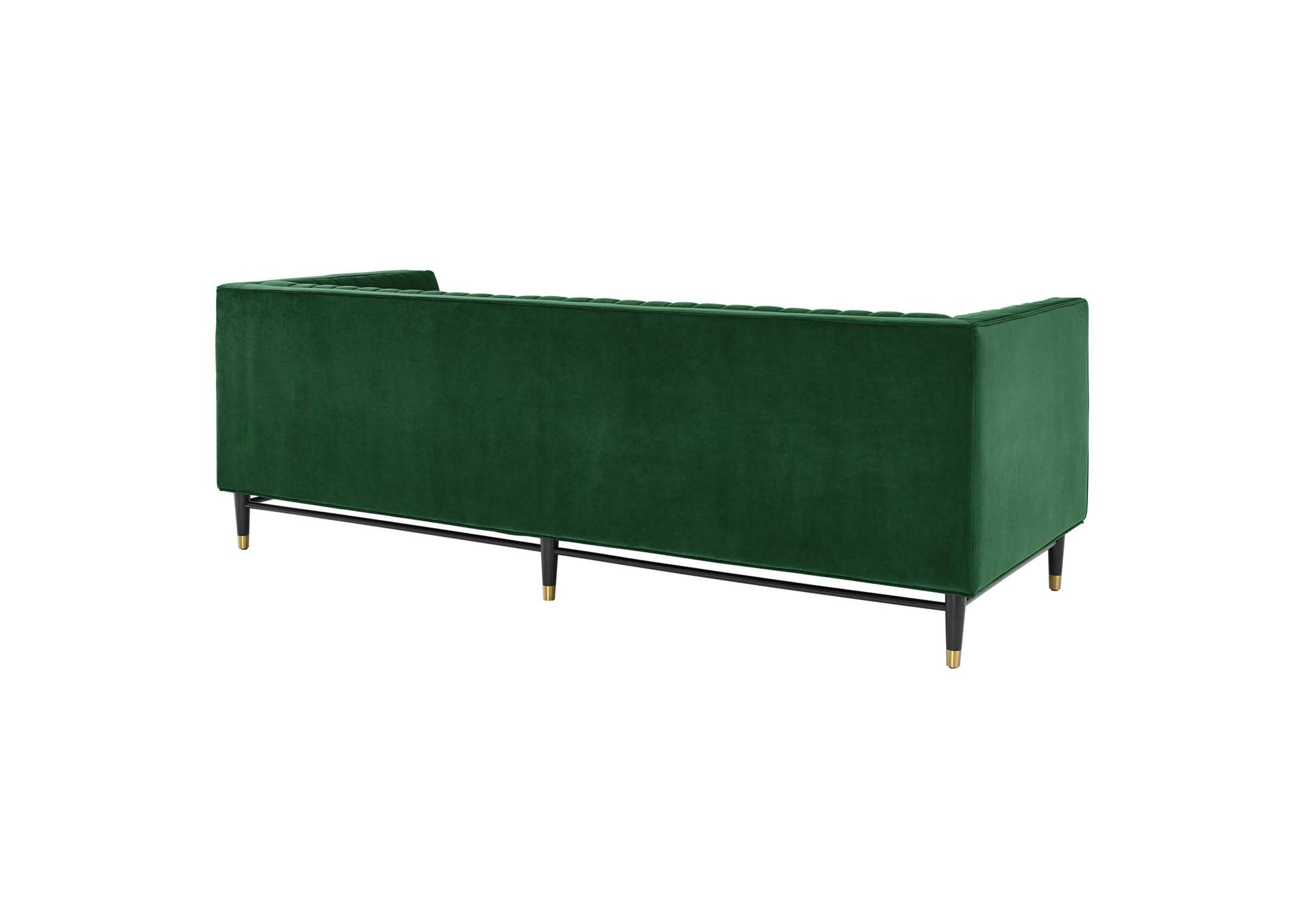 Emerald Devote Channel Tufted Performance Velvet Sofa,Modway