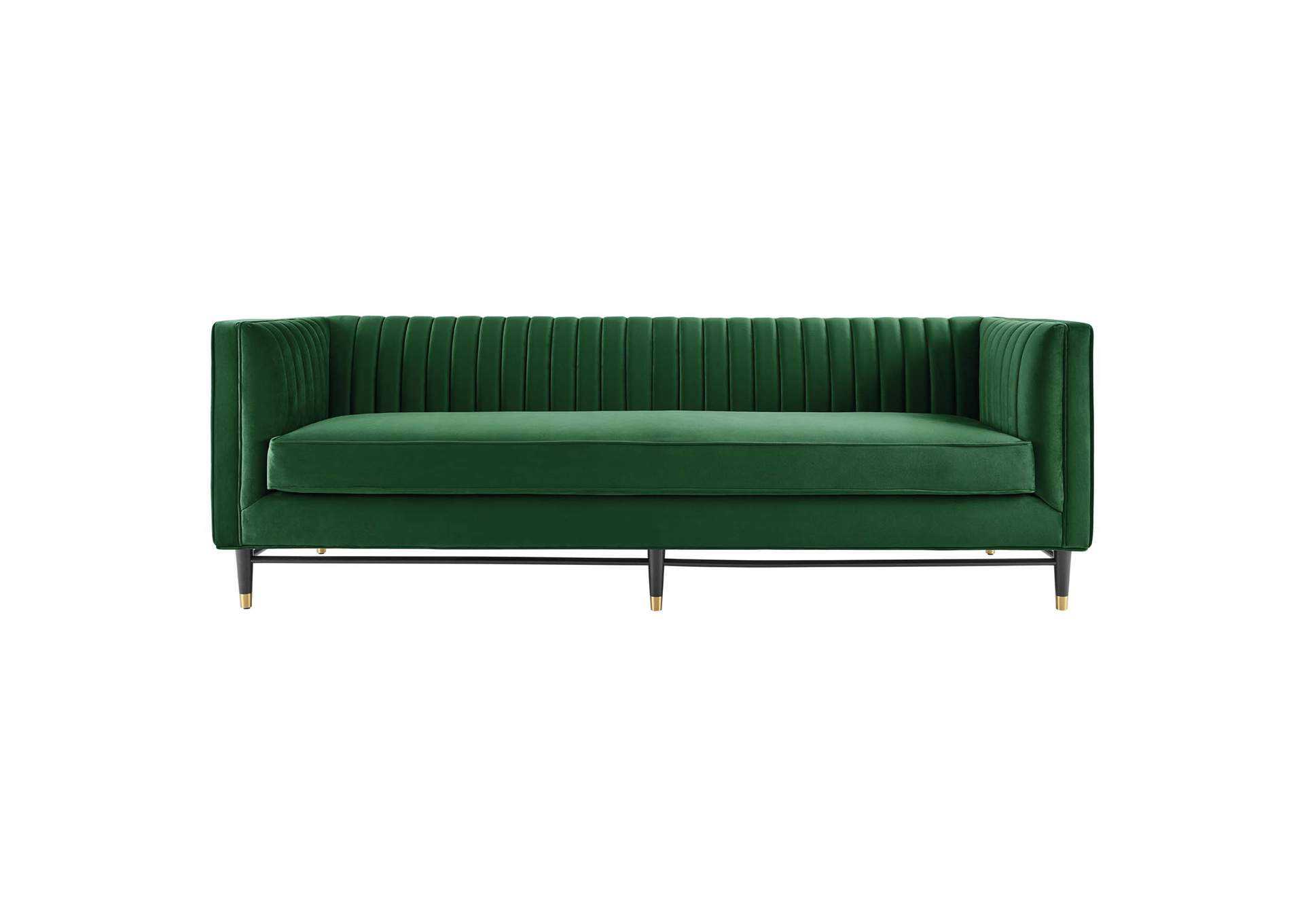 Emerald Devote Channel Tufted Performance Velvet Sofa,Modway
