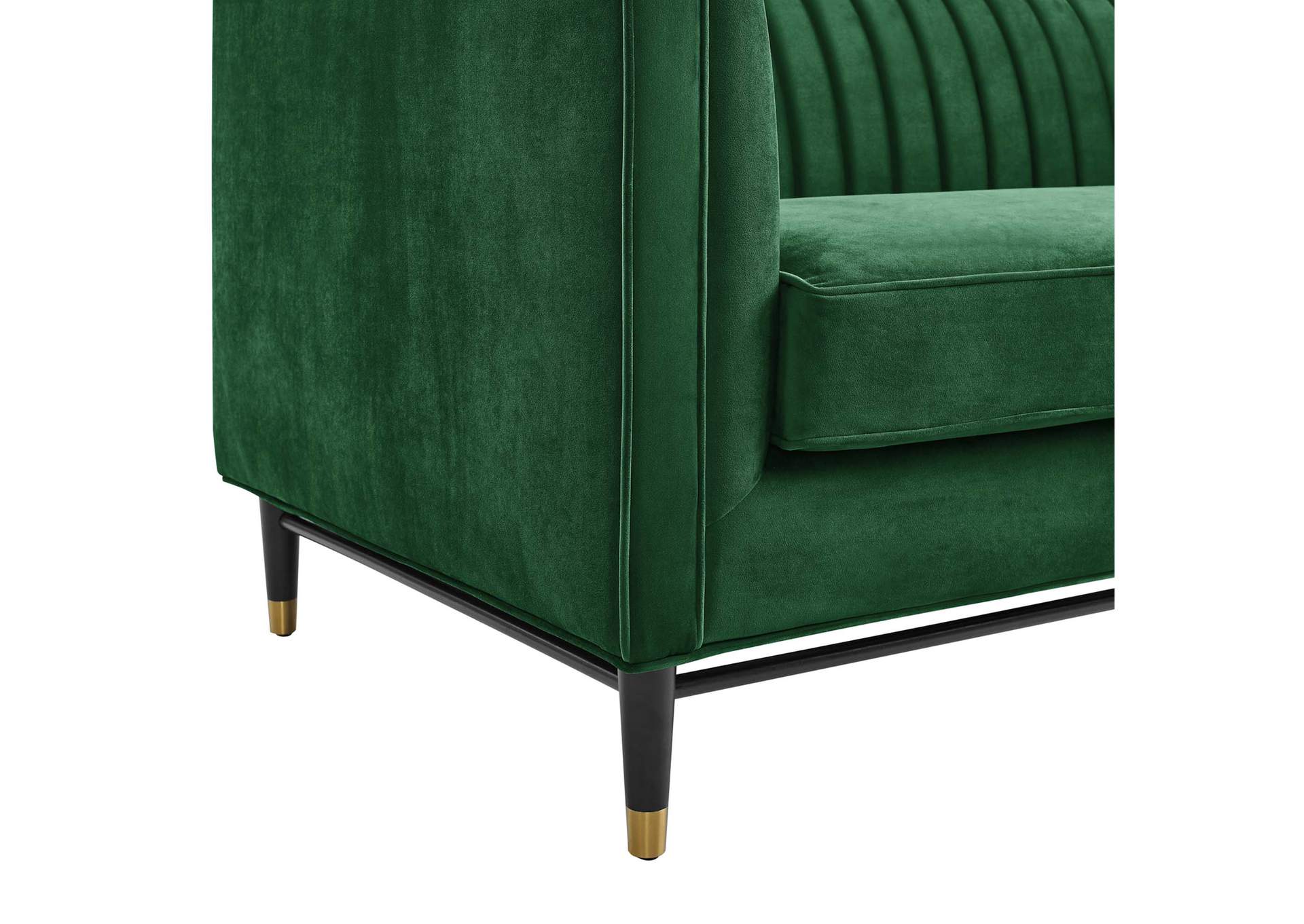 Emerald Devote Channel Tufted Performance Velvet Sofa,Modway