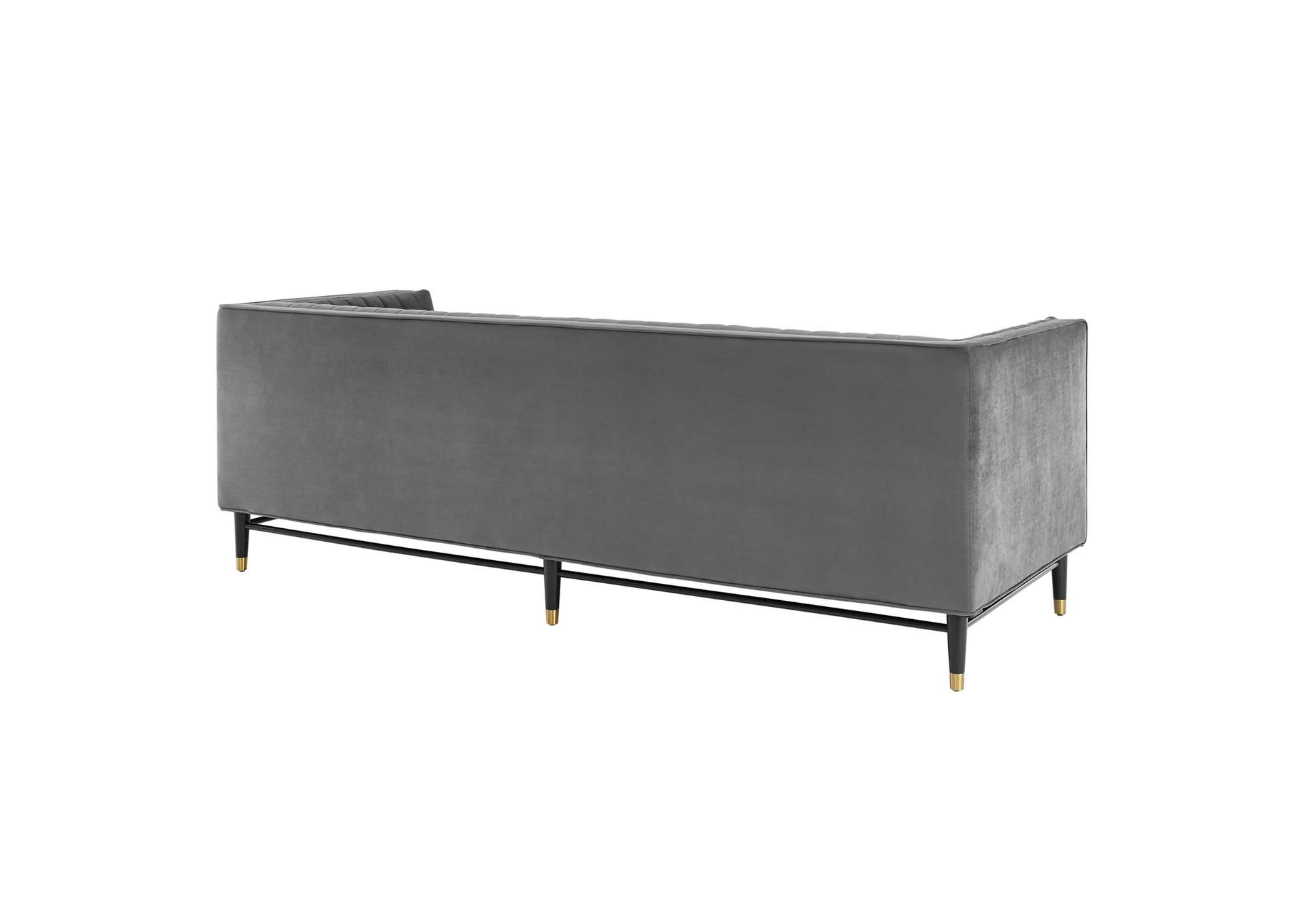 Gray Devote Channel Tufted Performance Velvet Sofa,Modway
