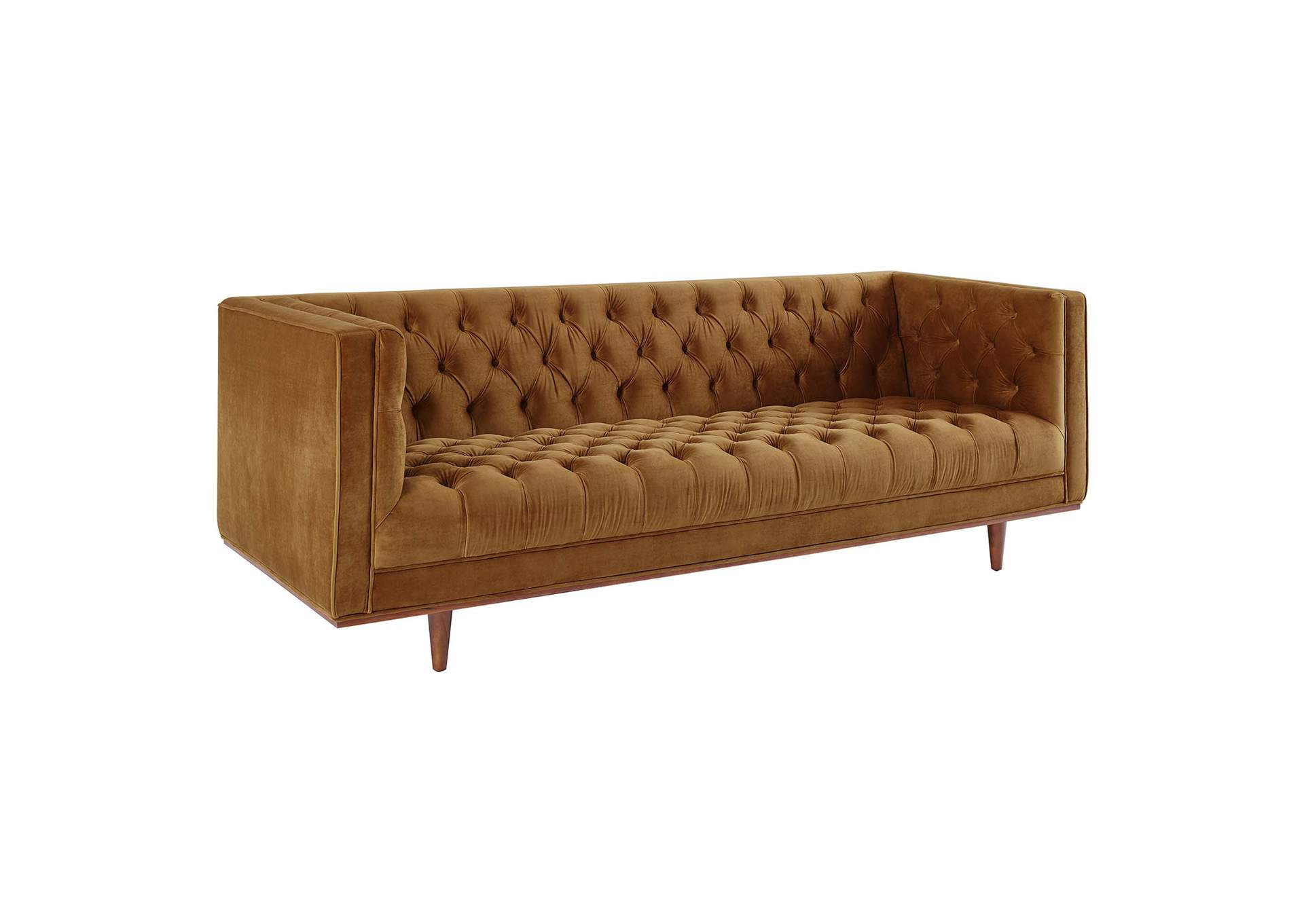Cognac Elation Tufted Performance Velvet Sofa,Modway
