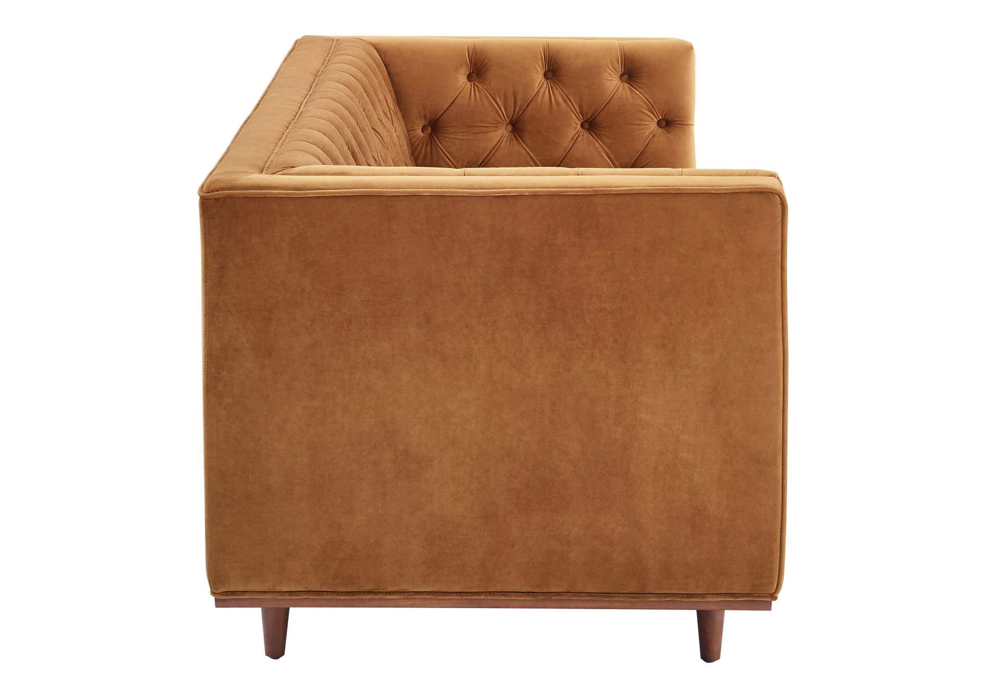 Cognac Elation Tufted Performance Velvet Sofa,Modway